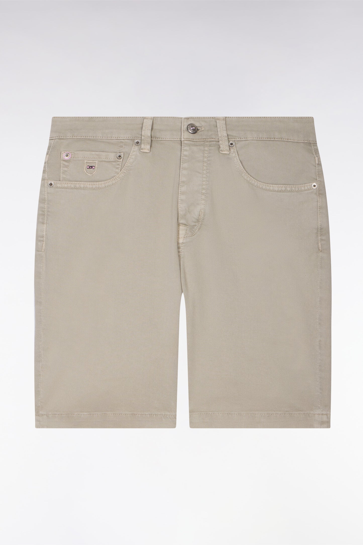 Bermuda en denim stretch kaki