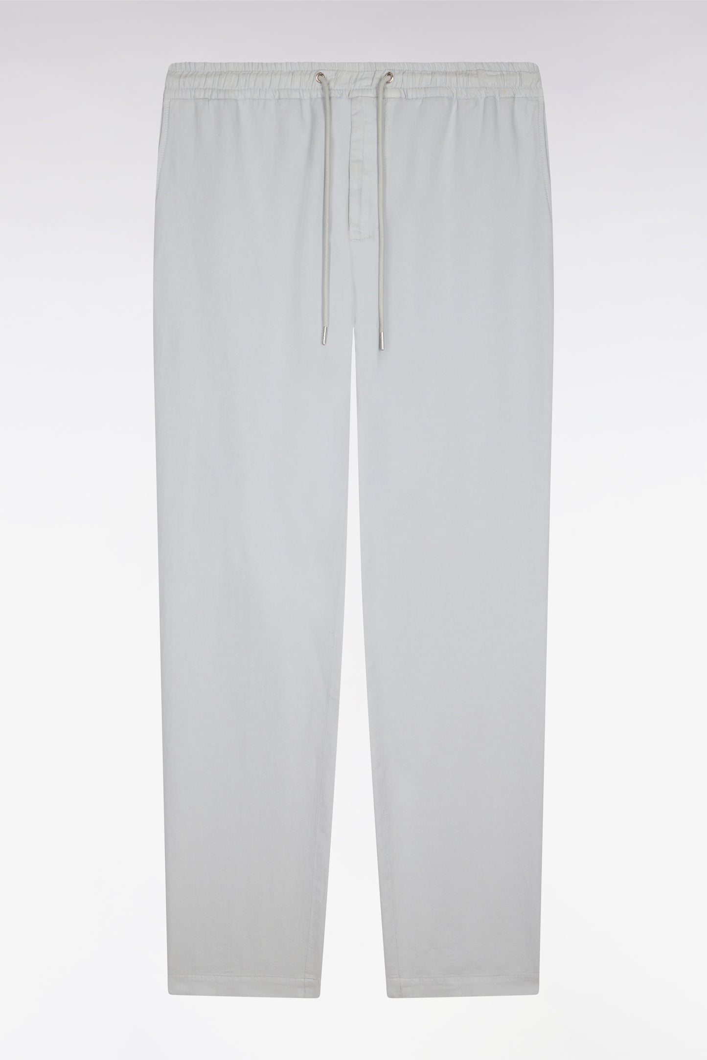 Pantalon en coton lin et lyocell gris clair coupe Modern