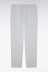 Pantalon en coton lin et lyocell gris clair coupe Modern