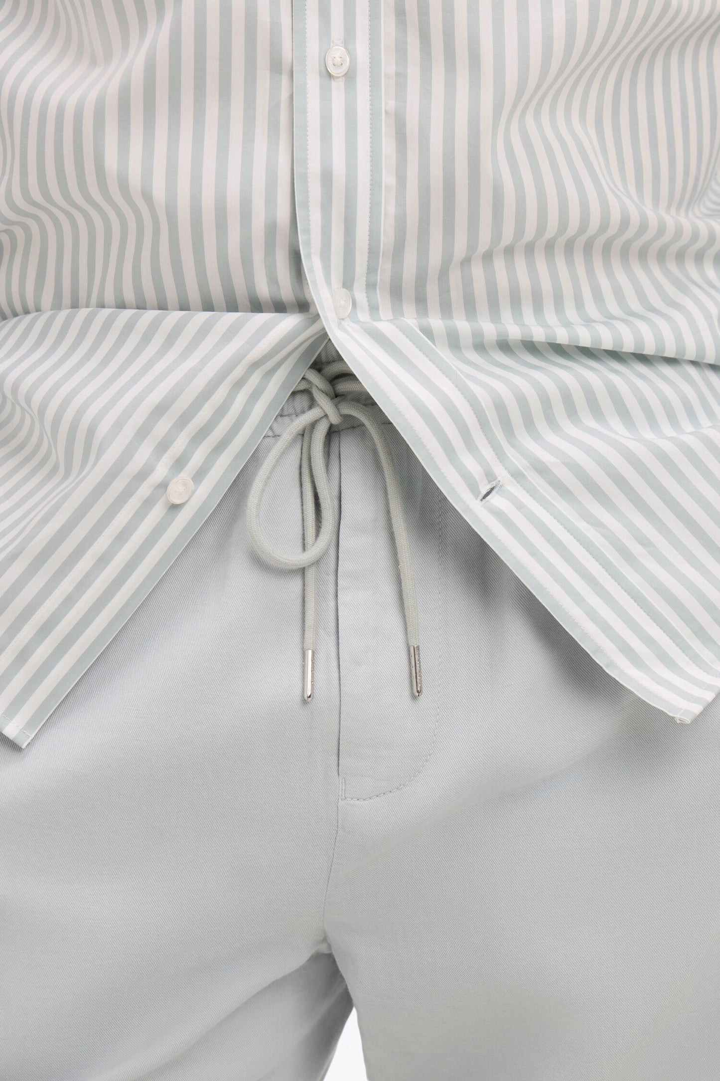 Pantalon en coton lin et lyocell gris clair coupe Modern