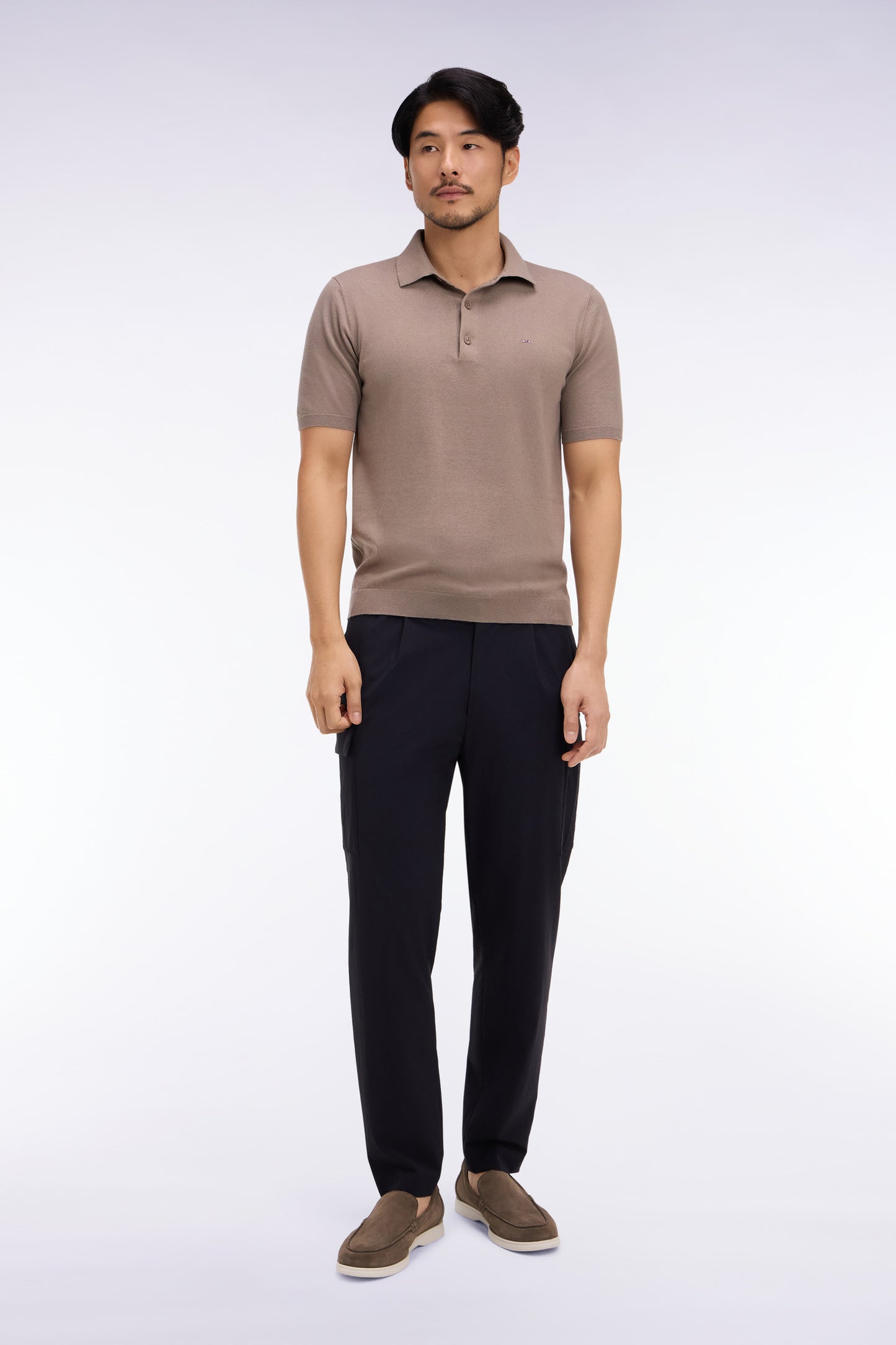Pantalon poches cargo en tissu technique marine coupe Modern