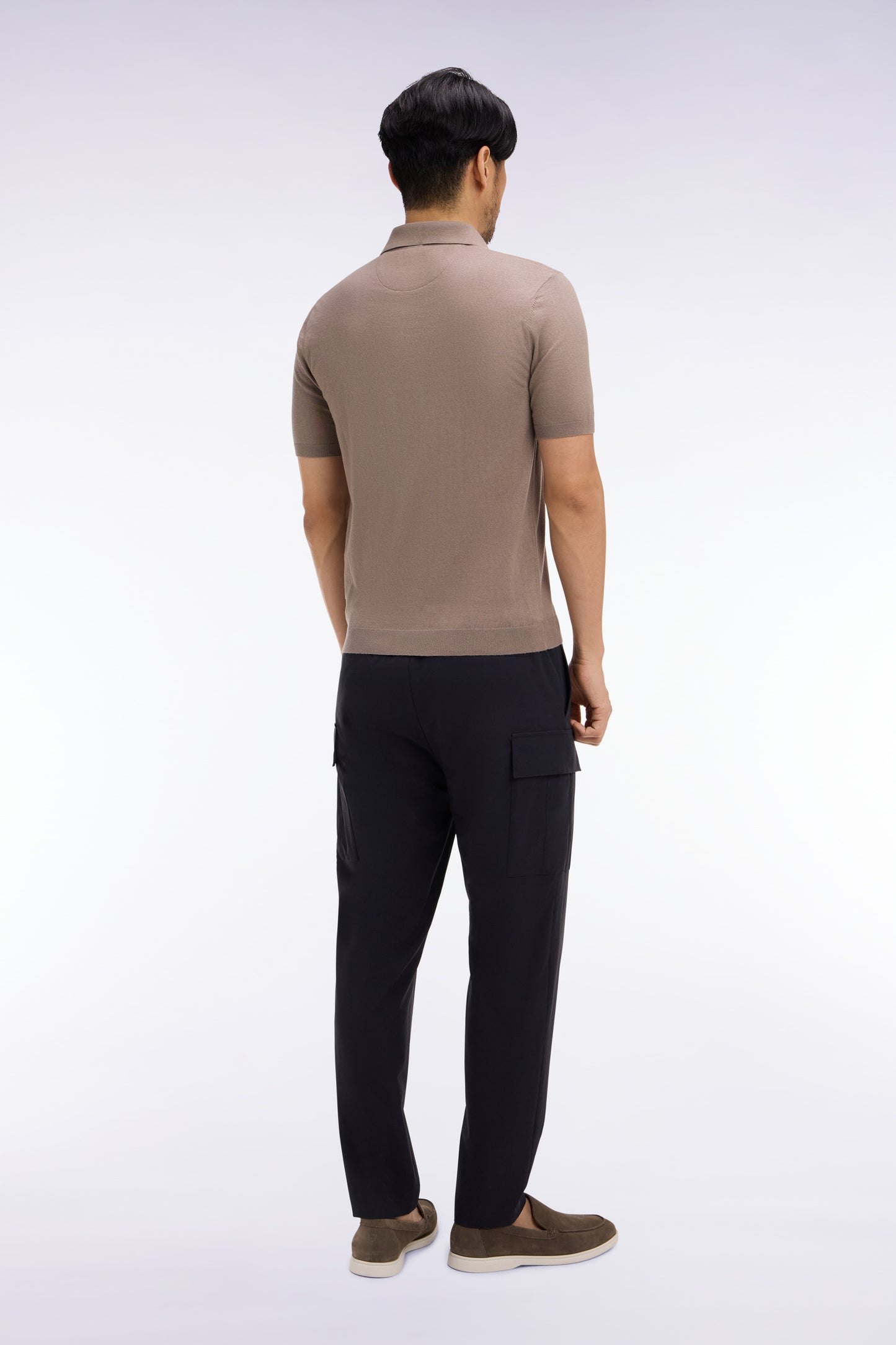 Pantalon poches cargo en tissu technique marine coupe Modern