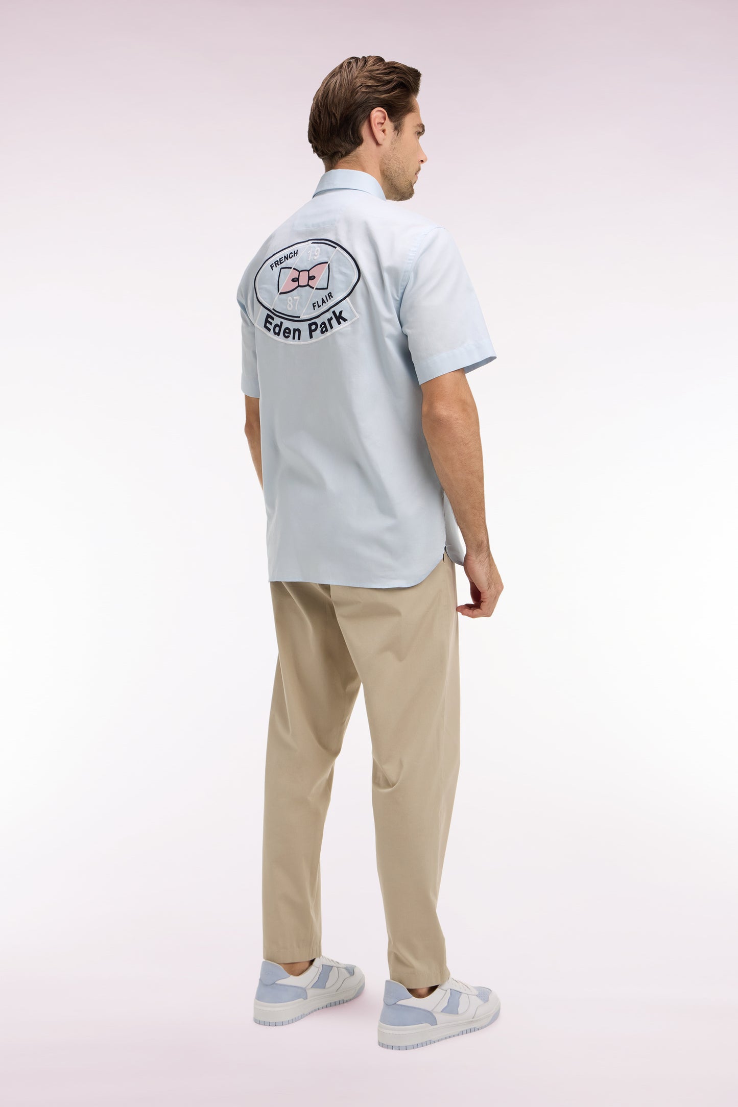 Pantalon en toile de coton beige