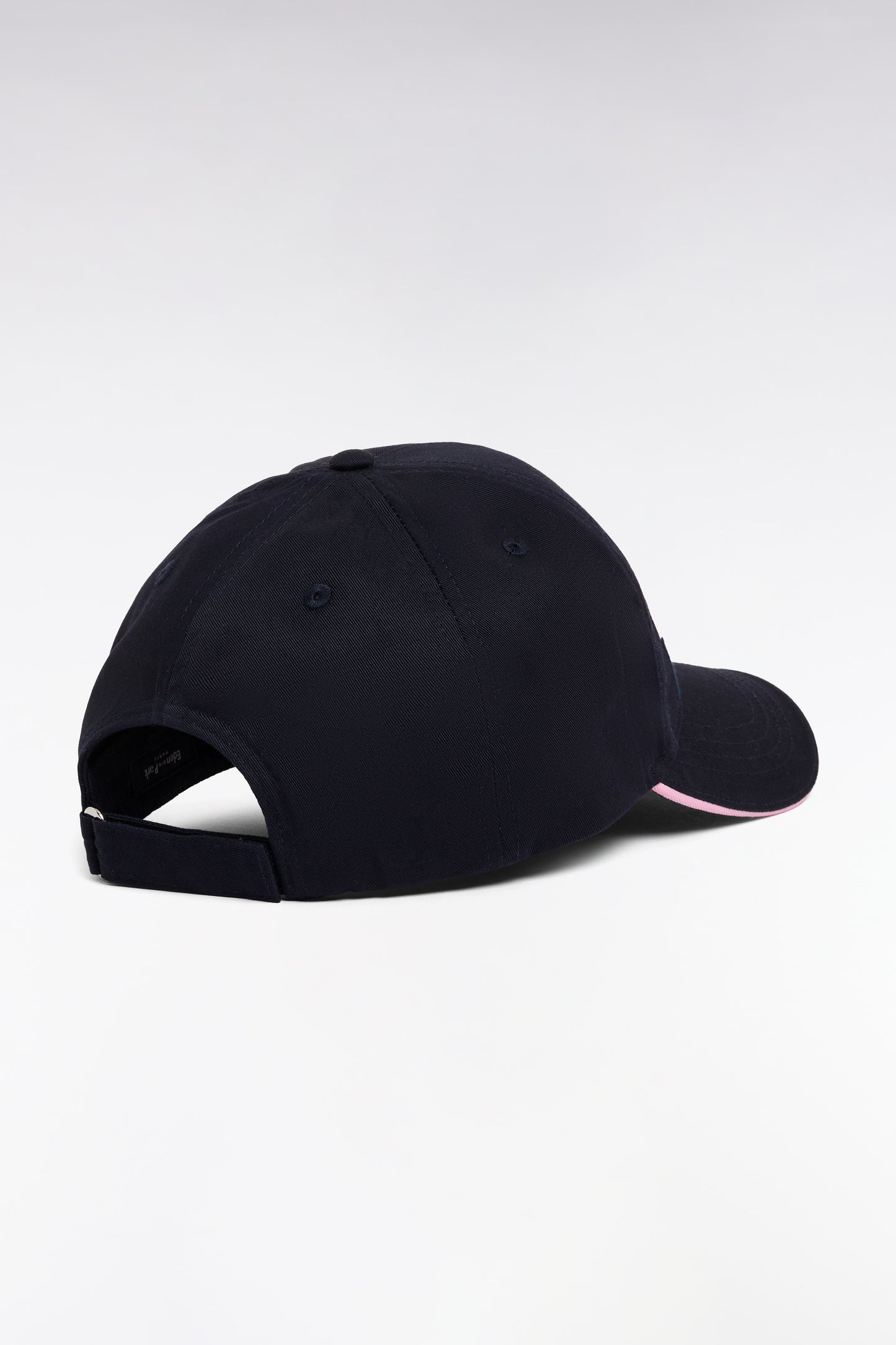 Casquette en twill de coton marine broderie nœud papillon