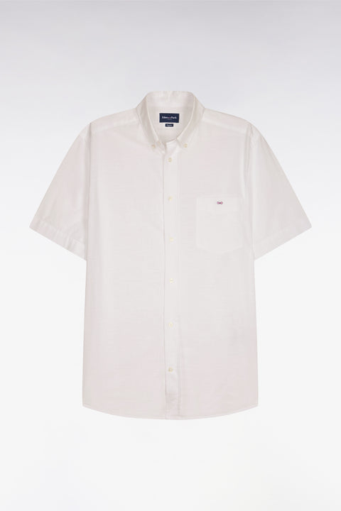 Chemise à manches courtes en coton jacquard blanc - Image 2