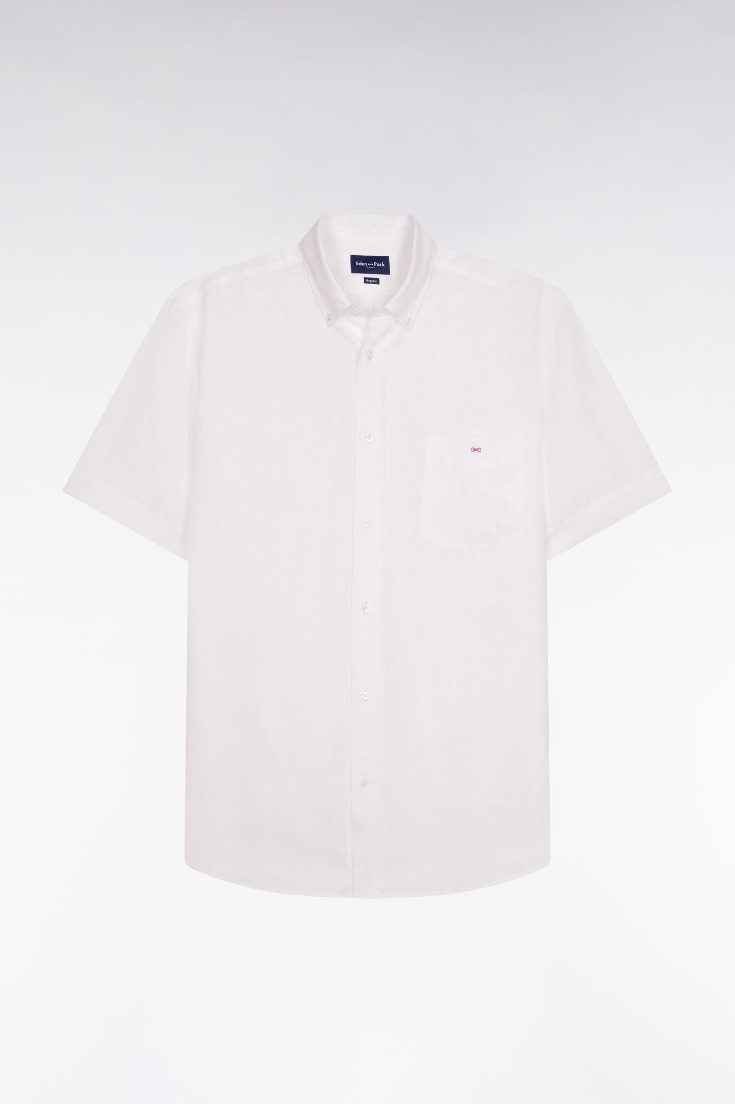 Chemise à manches courtes en lin blanc