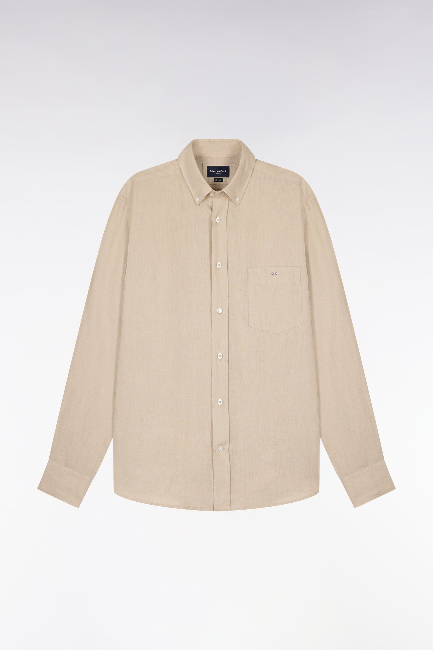 Straight beige linen shirt