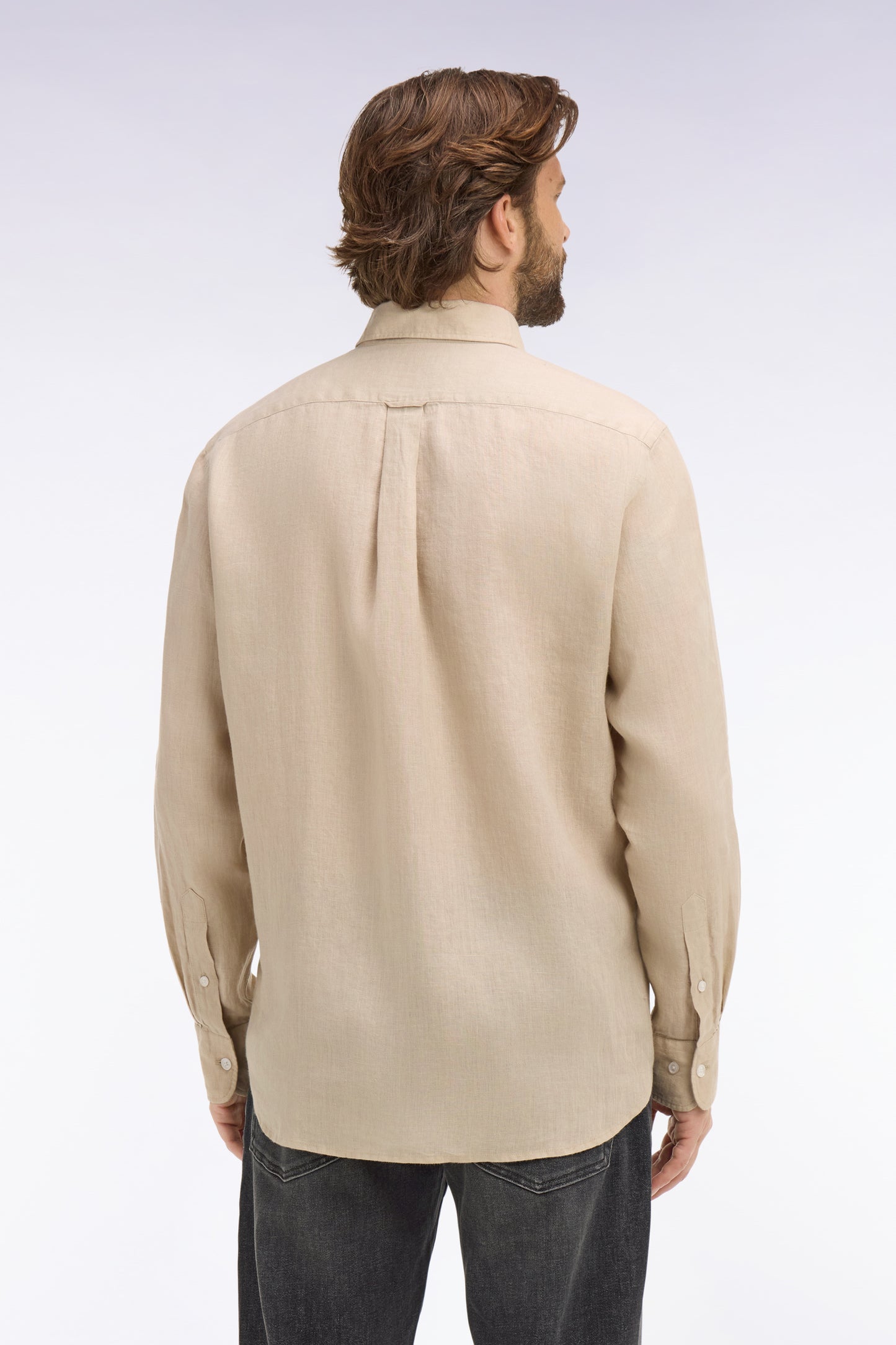 Straight beige linen shirt