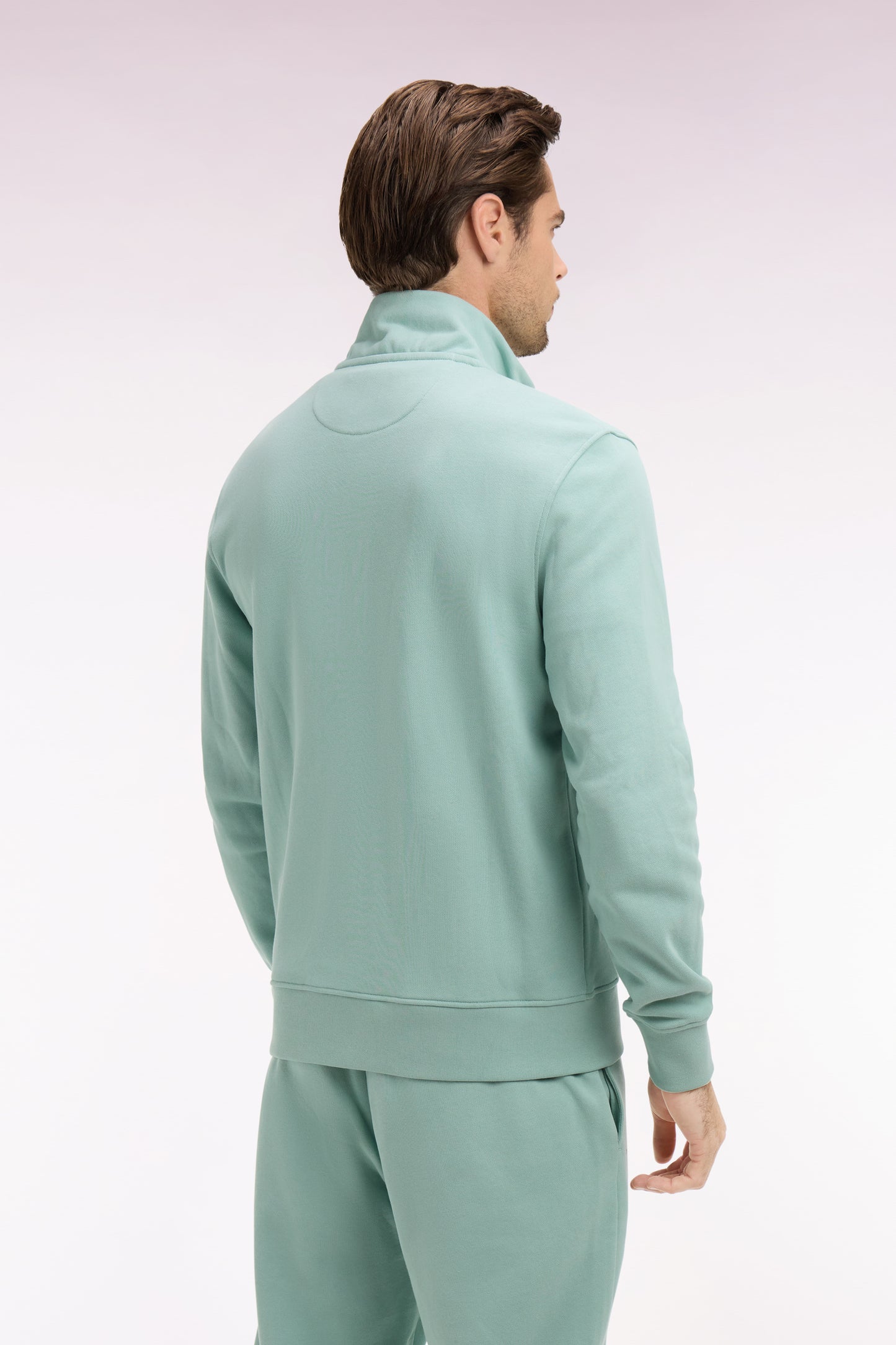 Chemise droite en lin vert d'eau