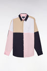 Chemise en coton rose colorblock