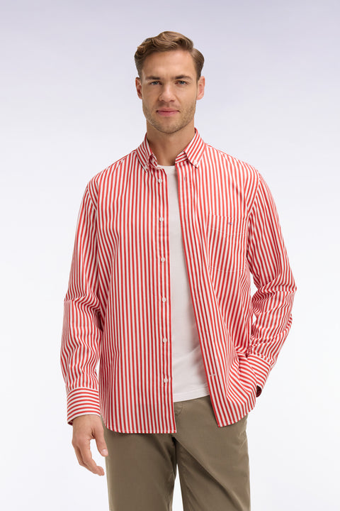 Chemise en coton rouge à rayures bâtons - Image 3