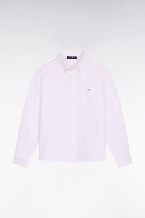Chemise en coton blanc à col boutonné - Image 1
