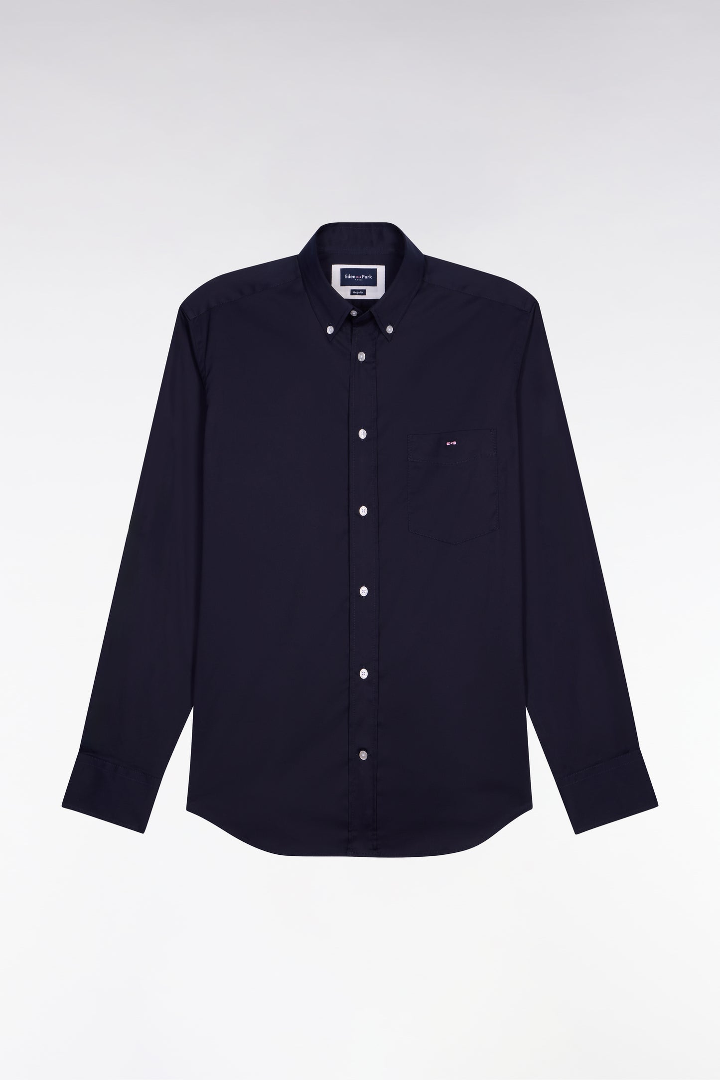 Chemise en coton mélangé marine coupe regular