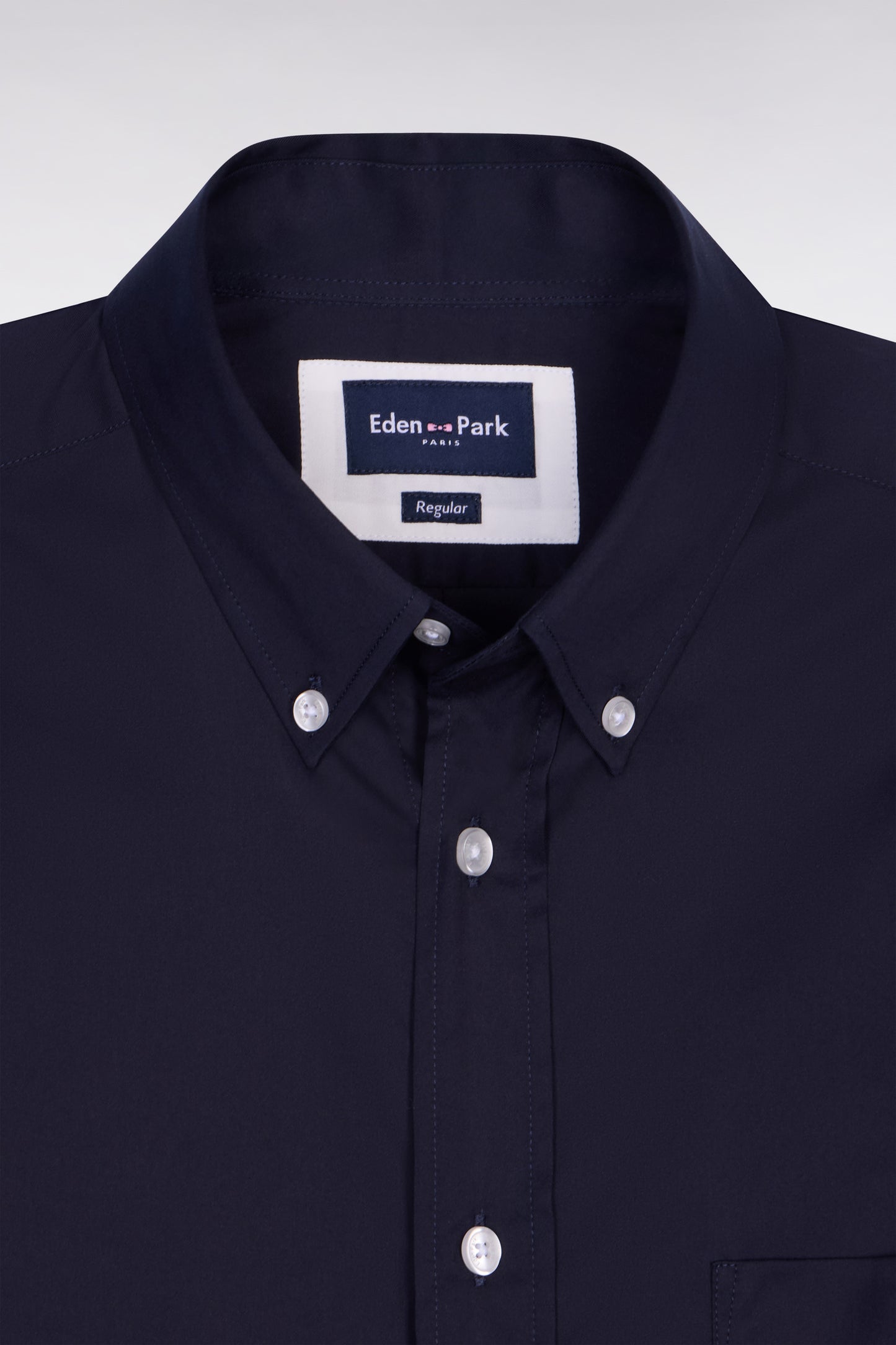 Chemise en coton mélangé marine coupe regular