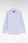 Chemise en popeline de coton ciel coupe slim