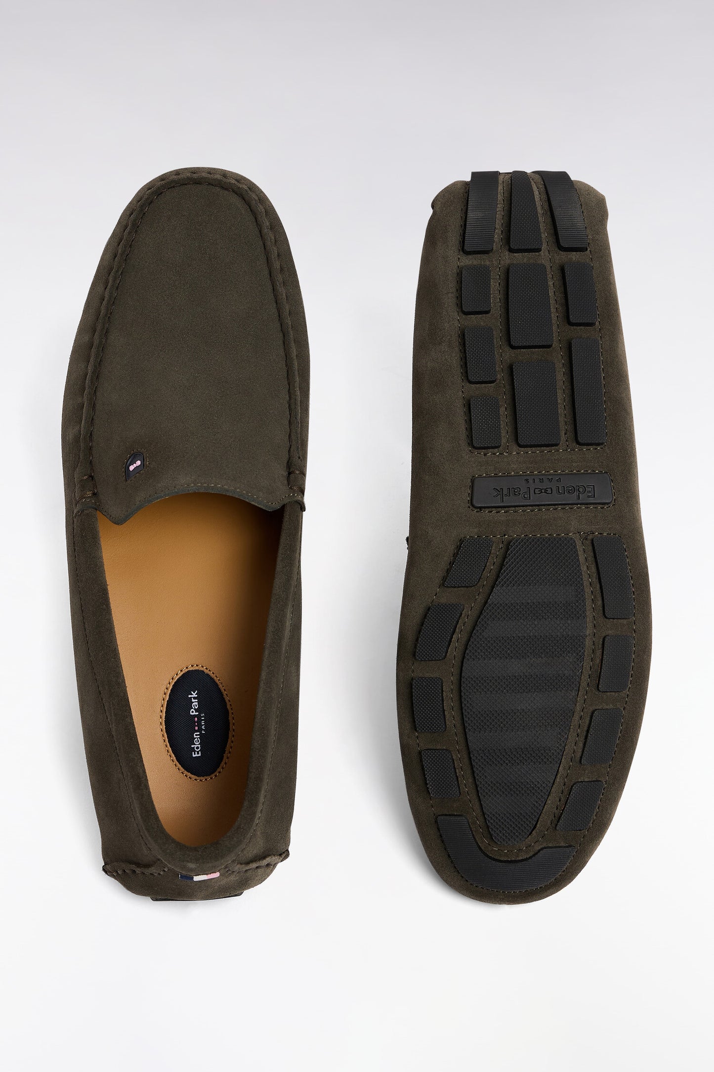 Mocassins en cuir suédé gris foncé