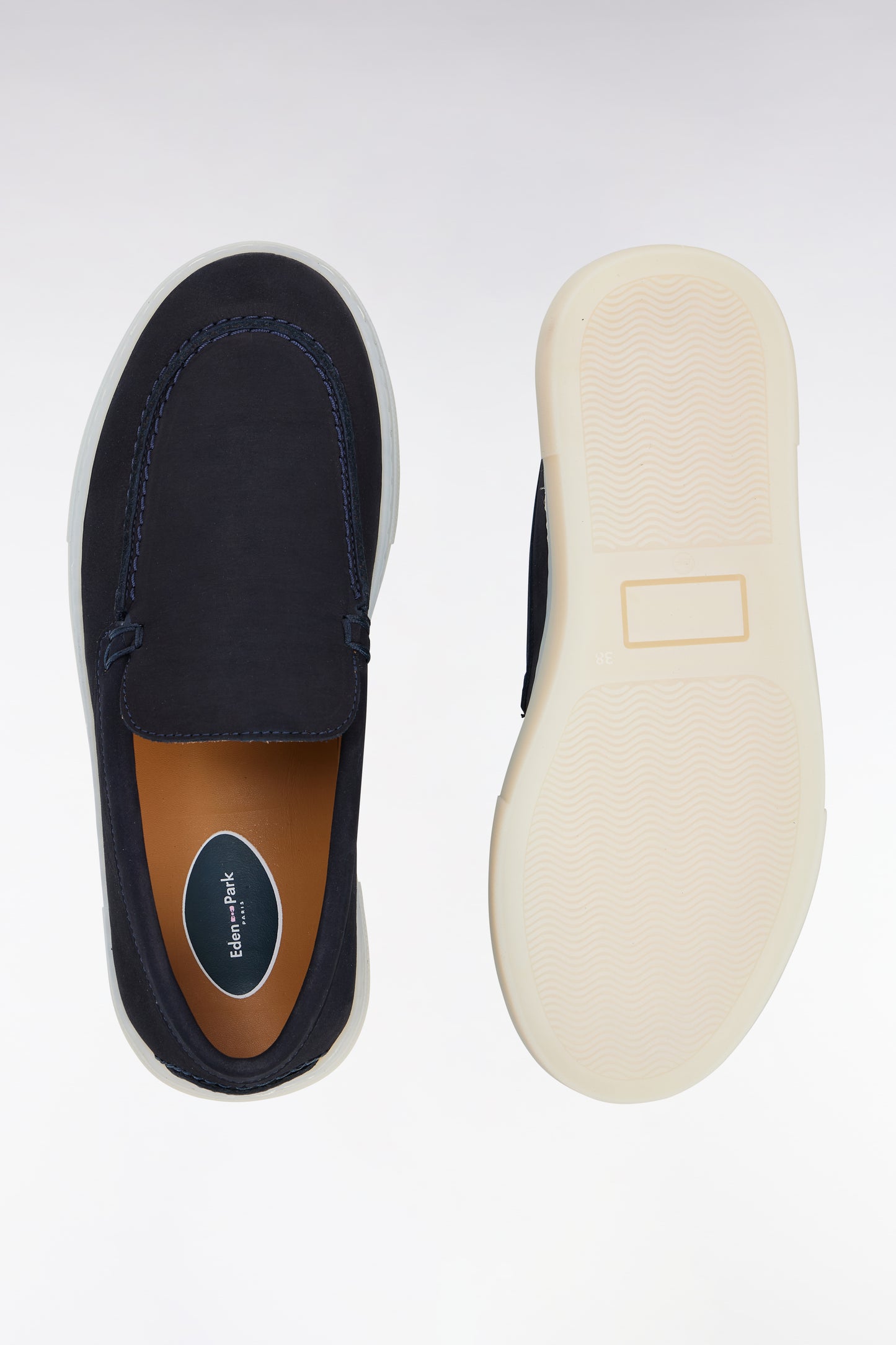 Navy nubuck slip-on sneakers