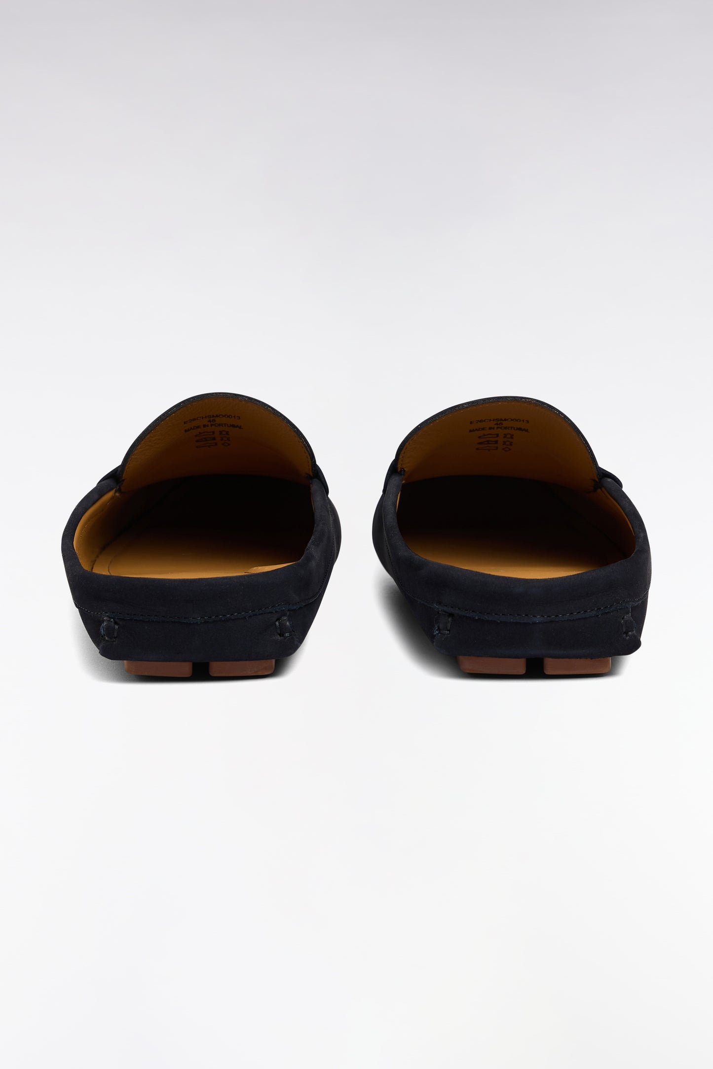 Navy leather penny loafer moccasins