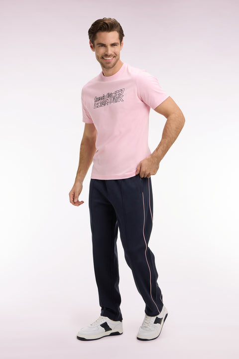 Jogging en interlock marine à découpes contrastées coupe regular - Image 1