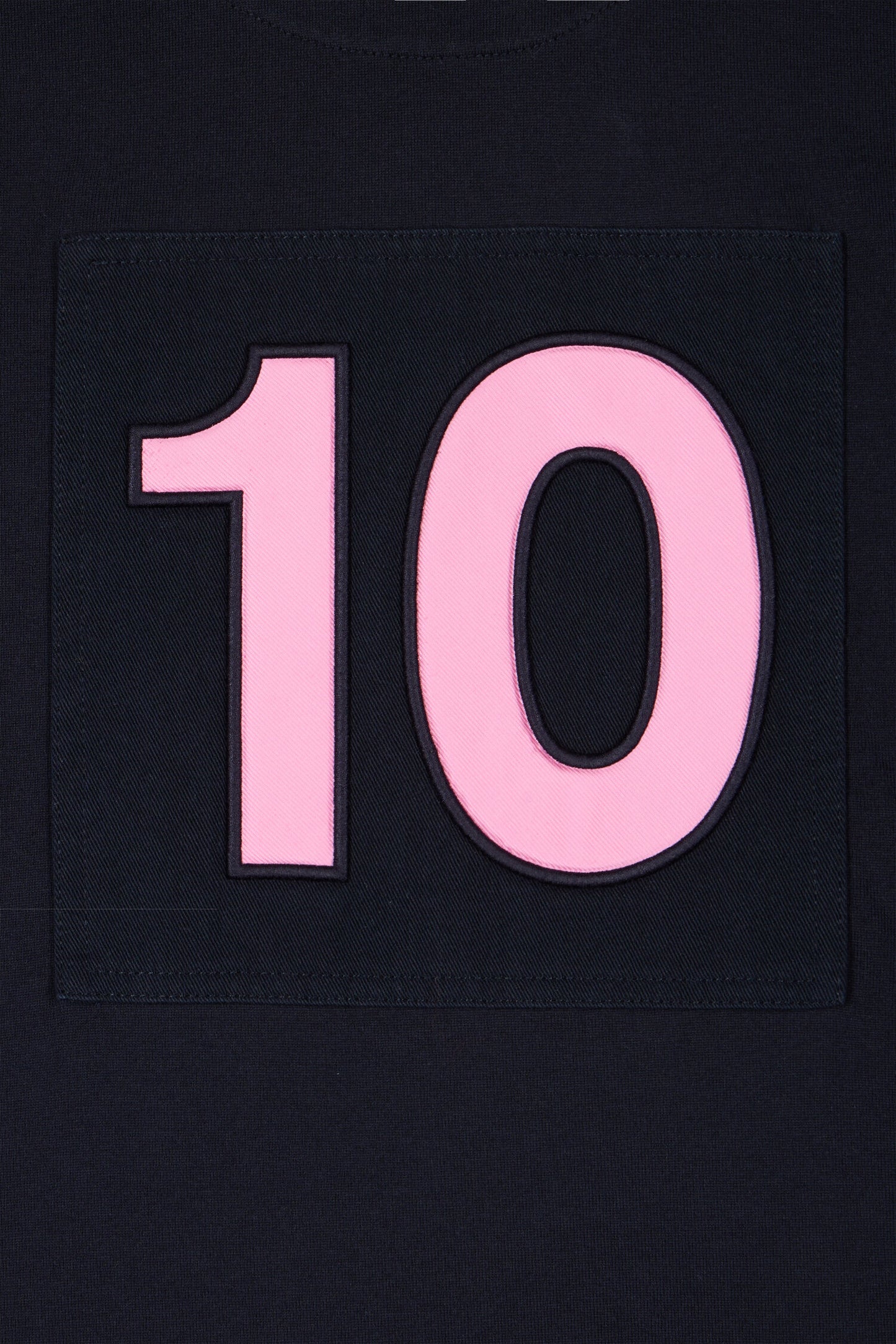 Maillot à manches courtes en coton rose et marine coupe regular