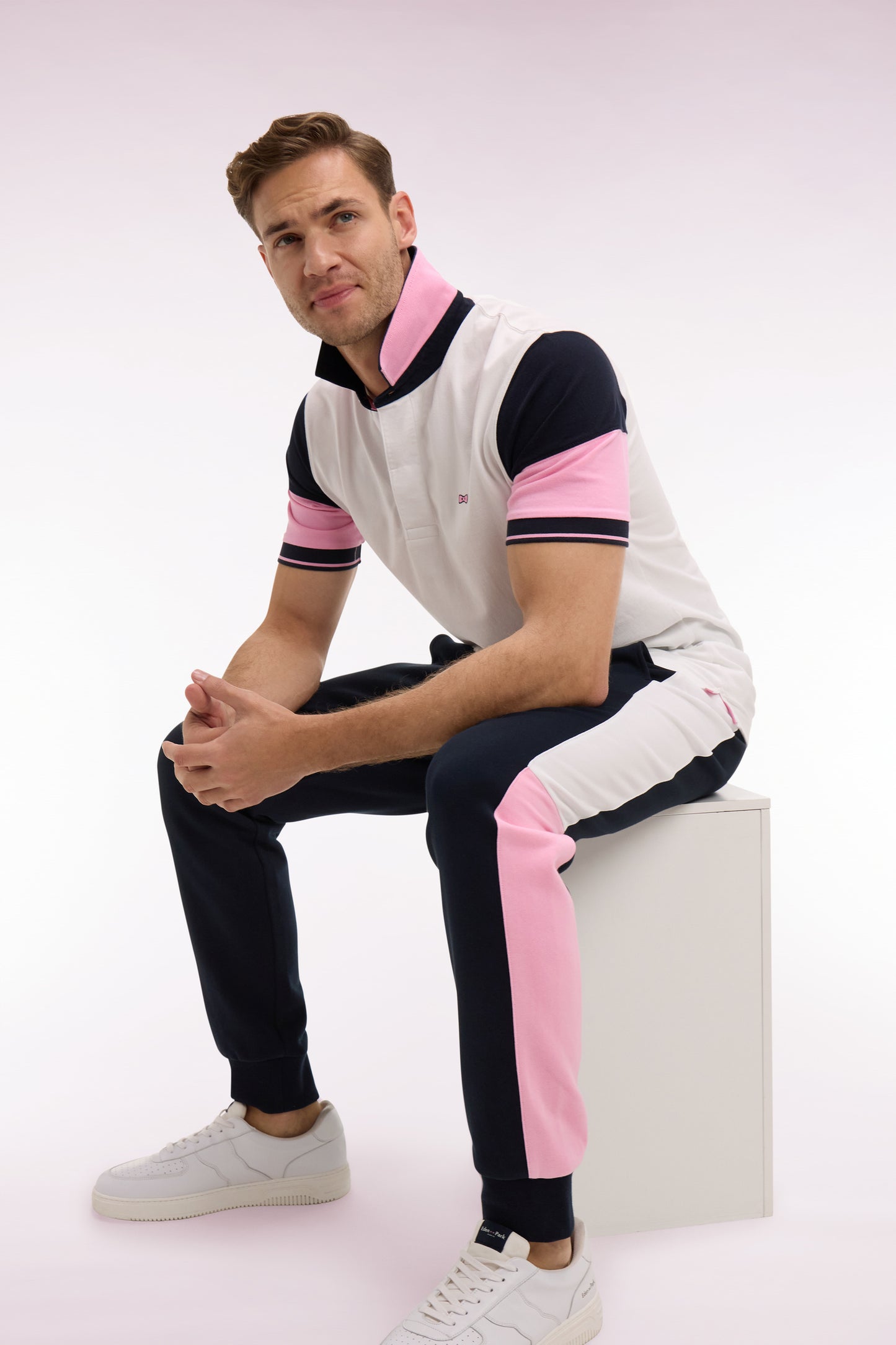 Maillot à manches courtes en coton blanc coupe regular