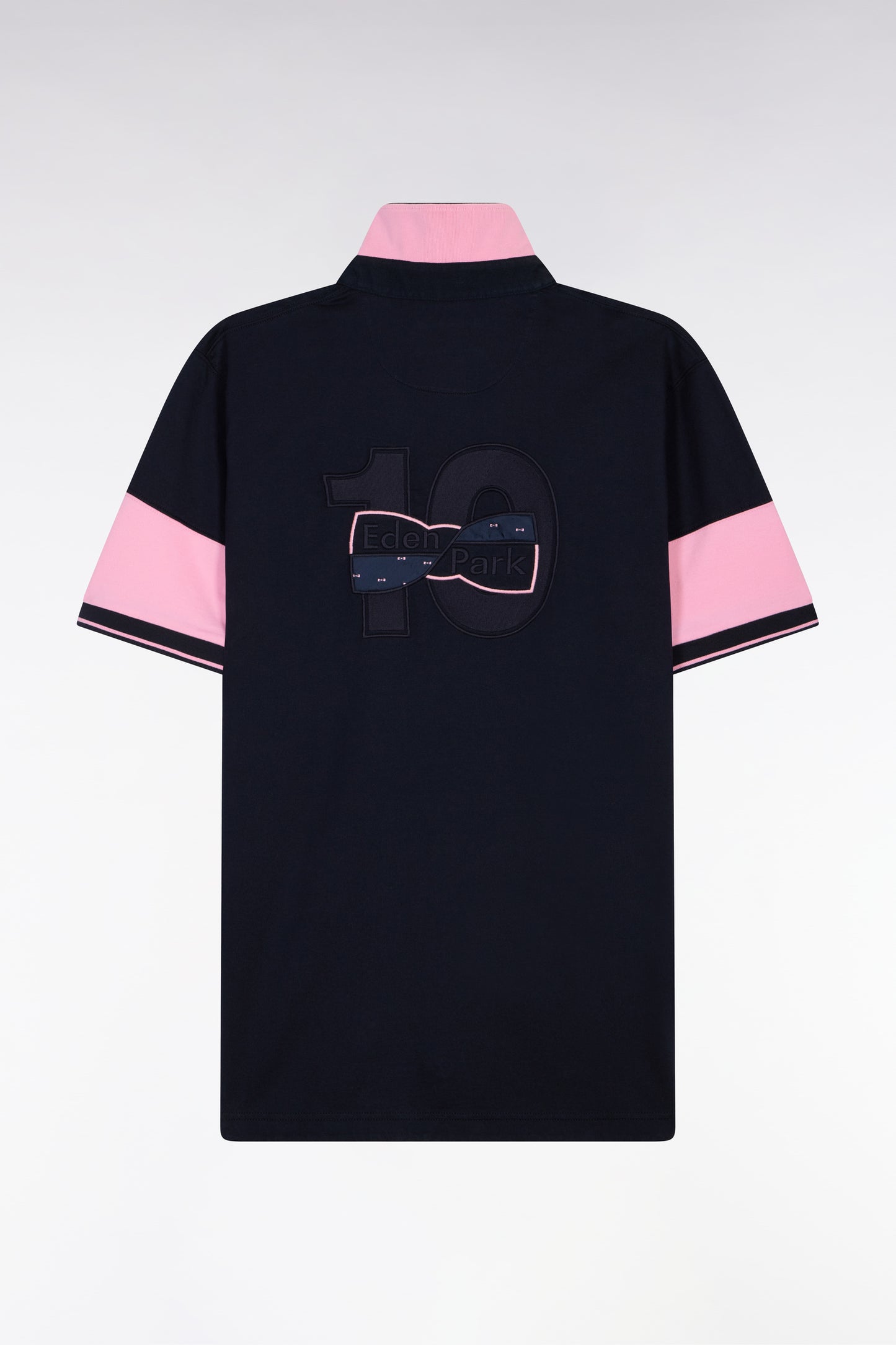 Maillot à manches courtes en coton marine coupe regular