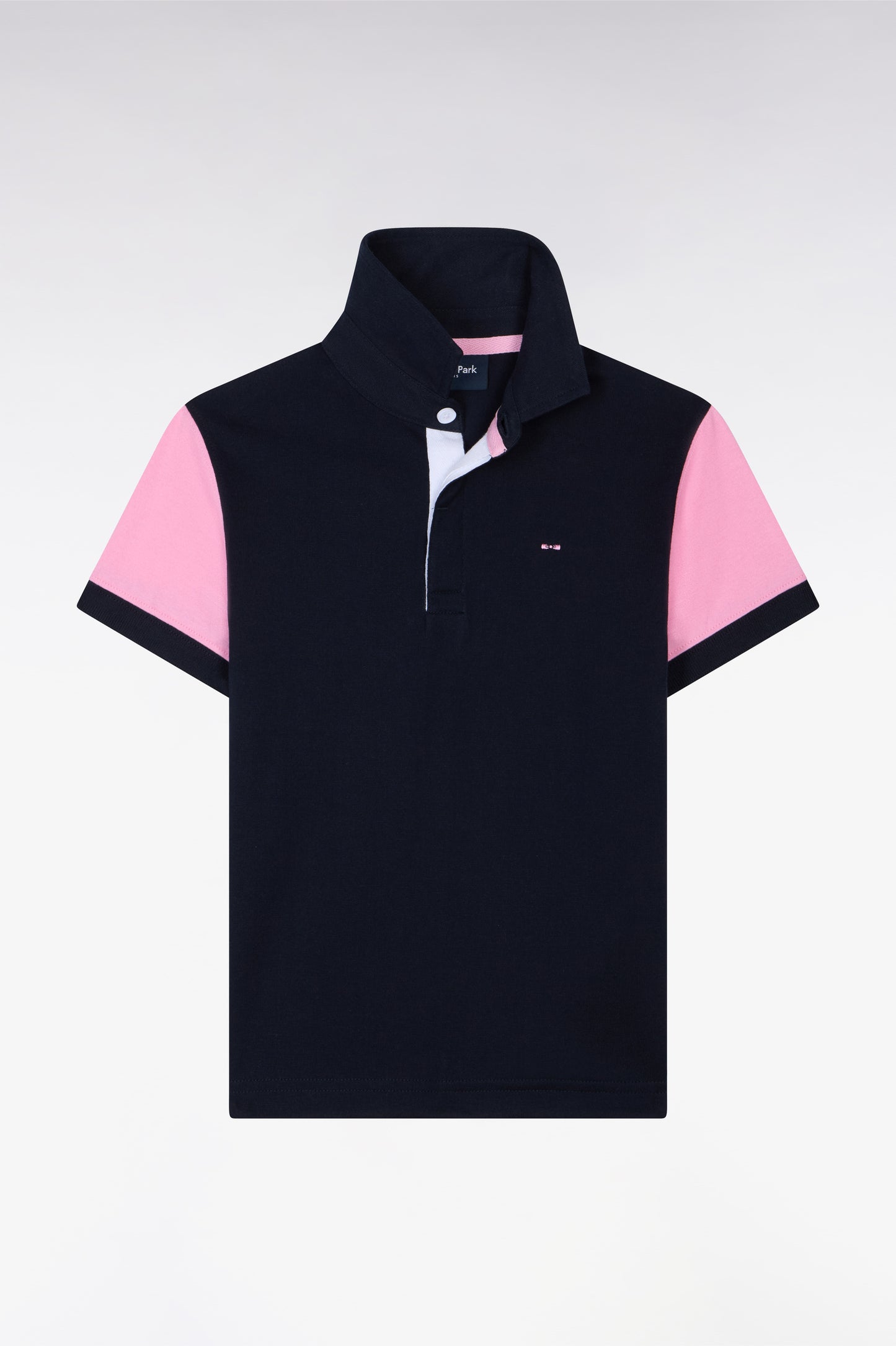 Maillot à manches courtes rose en coton marine