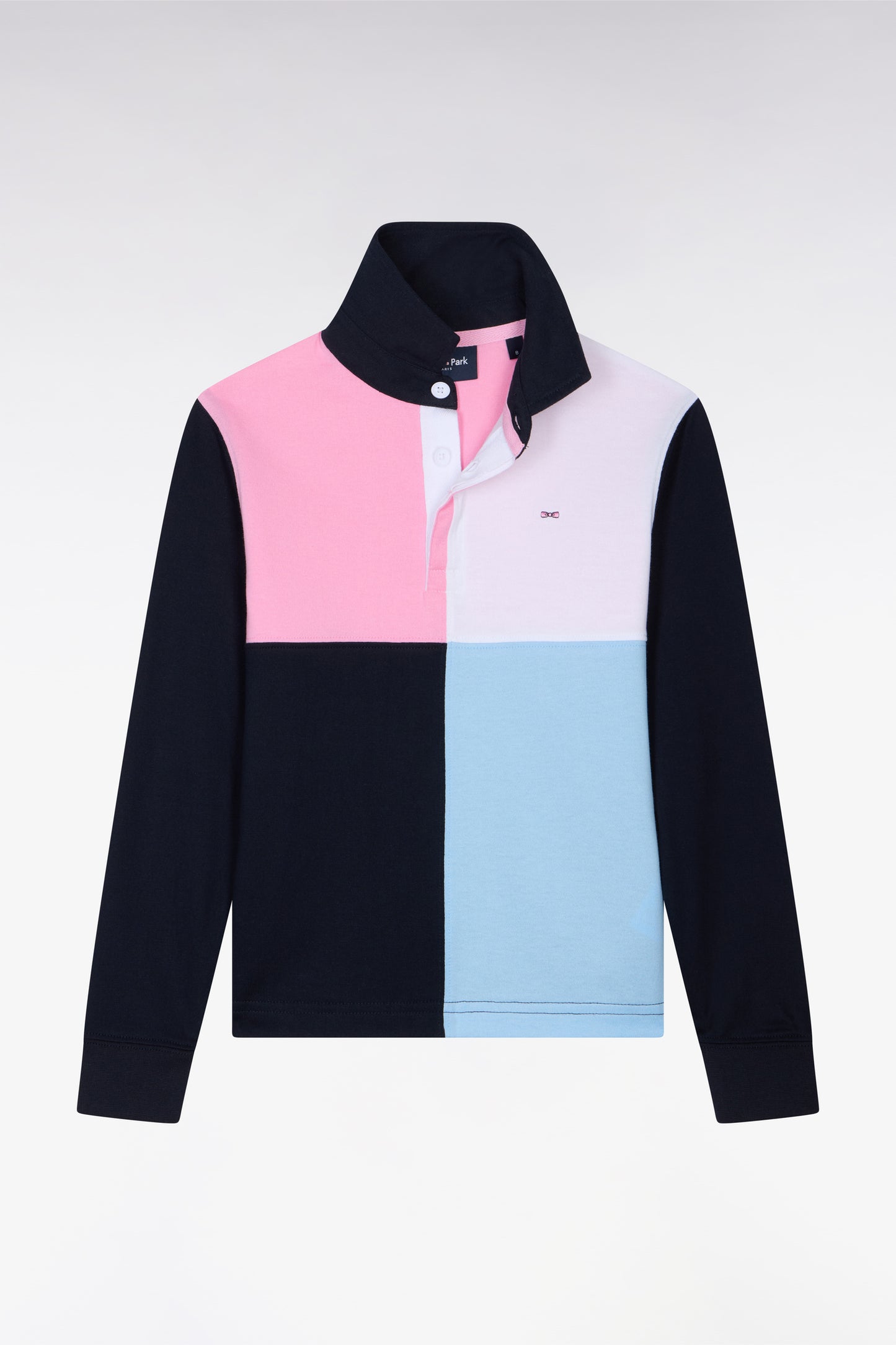 Colorblock Pima Cotton Long Sleeve Rugby Jersey