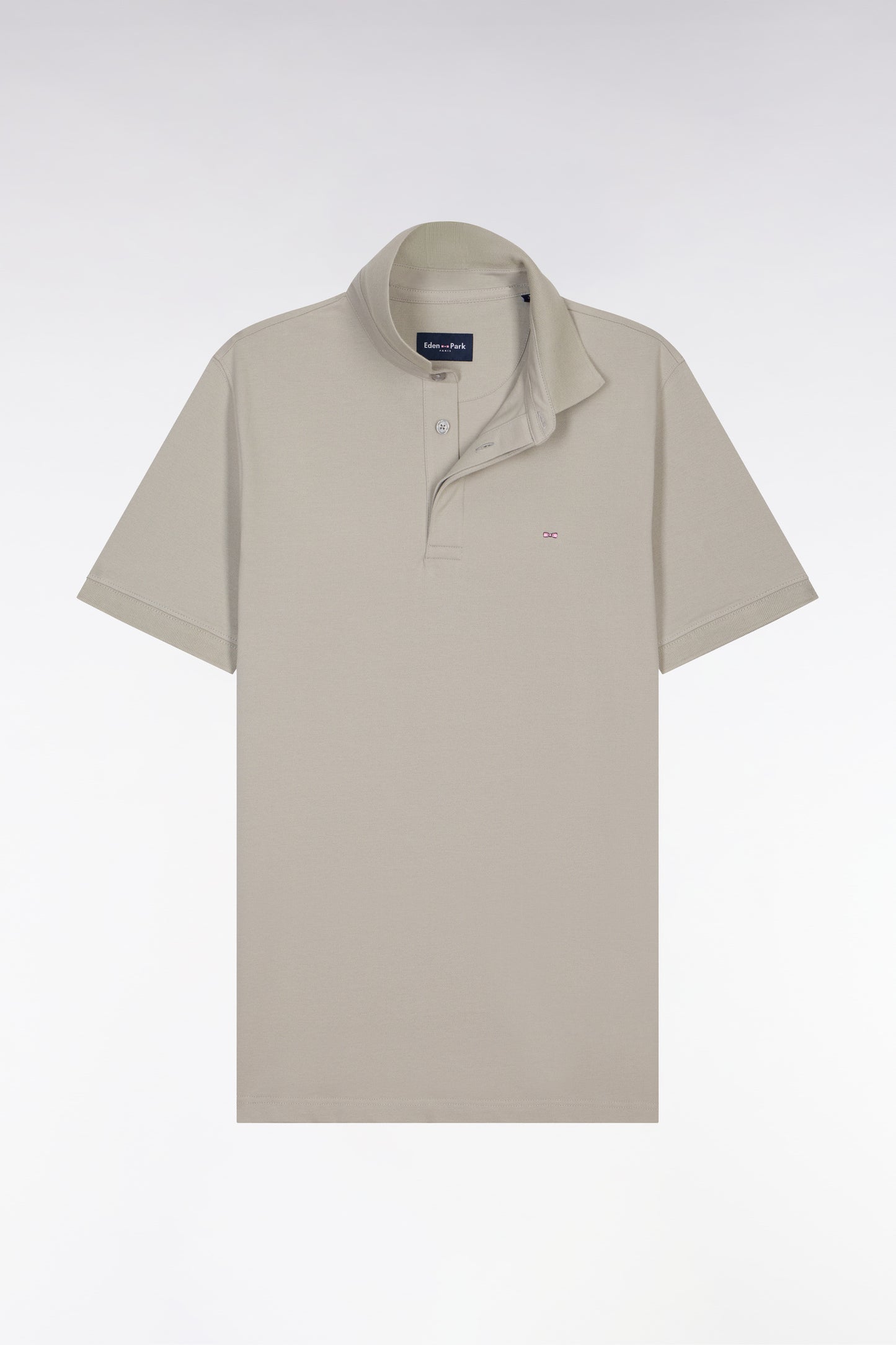 Polo à manches courtes en coton gris coupe slim