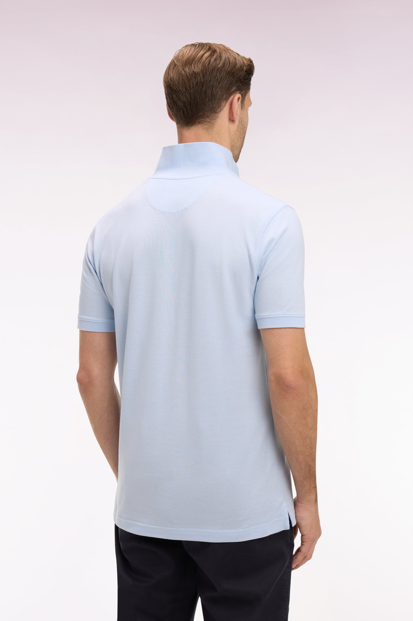 Polo à manches courtes en coton ciel coupe regular