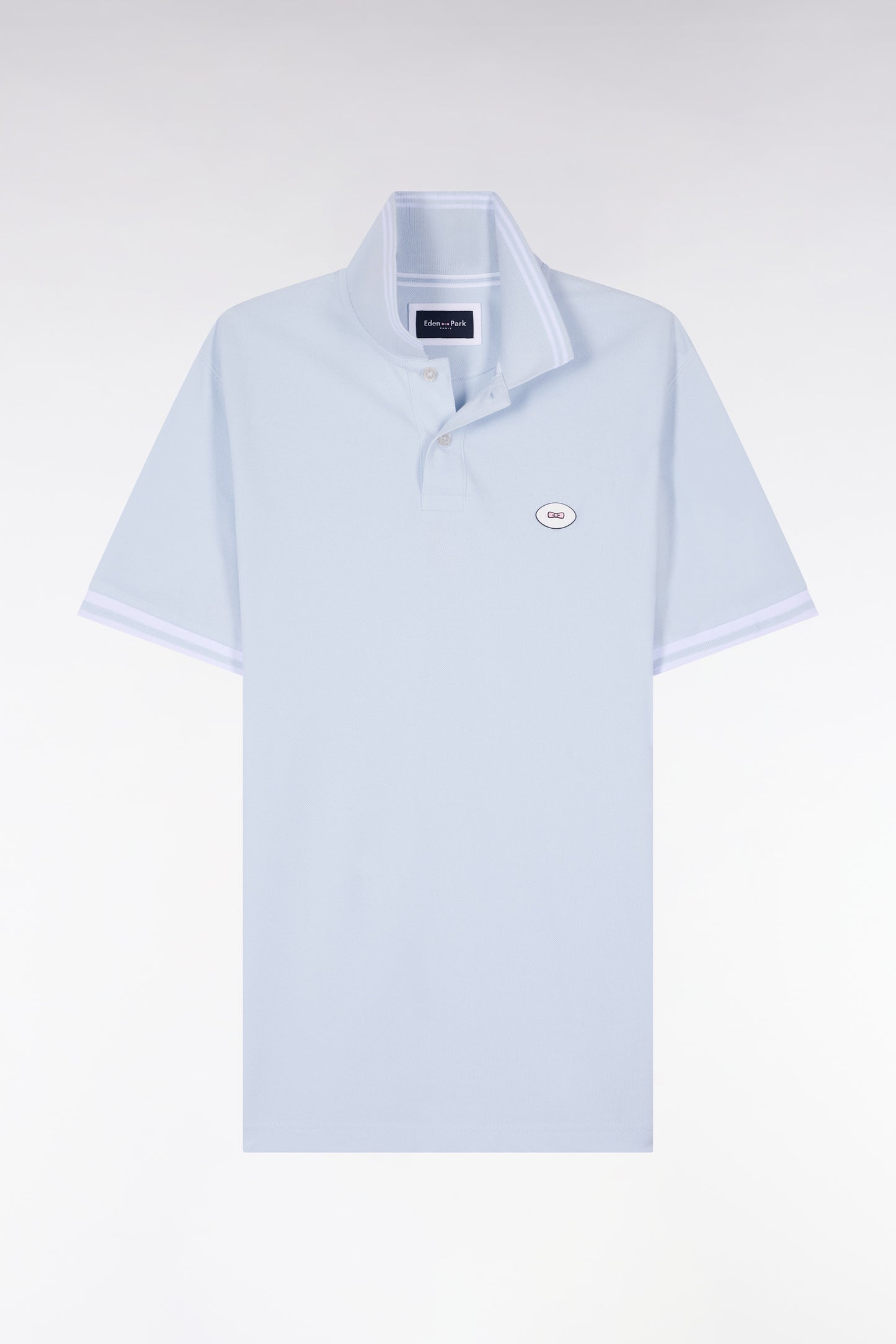 Polo à manches courtes en coton ciel