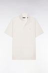 Polo à manches courtes en Oxford ivoire coupe regular