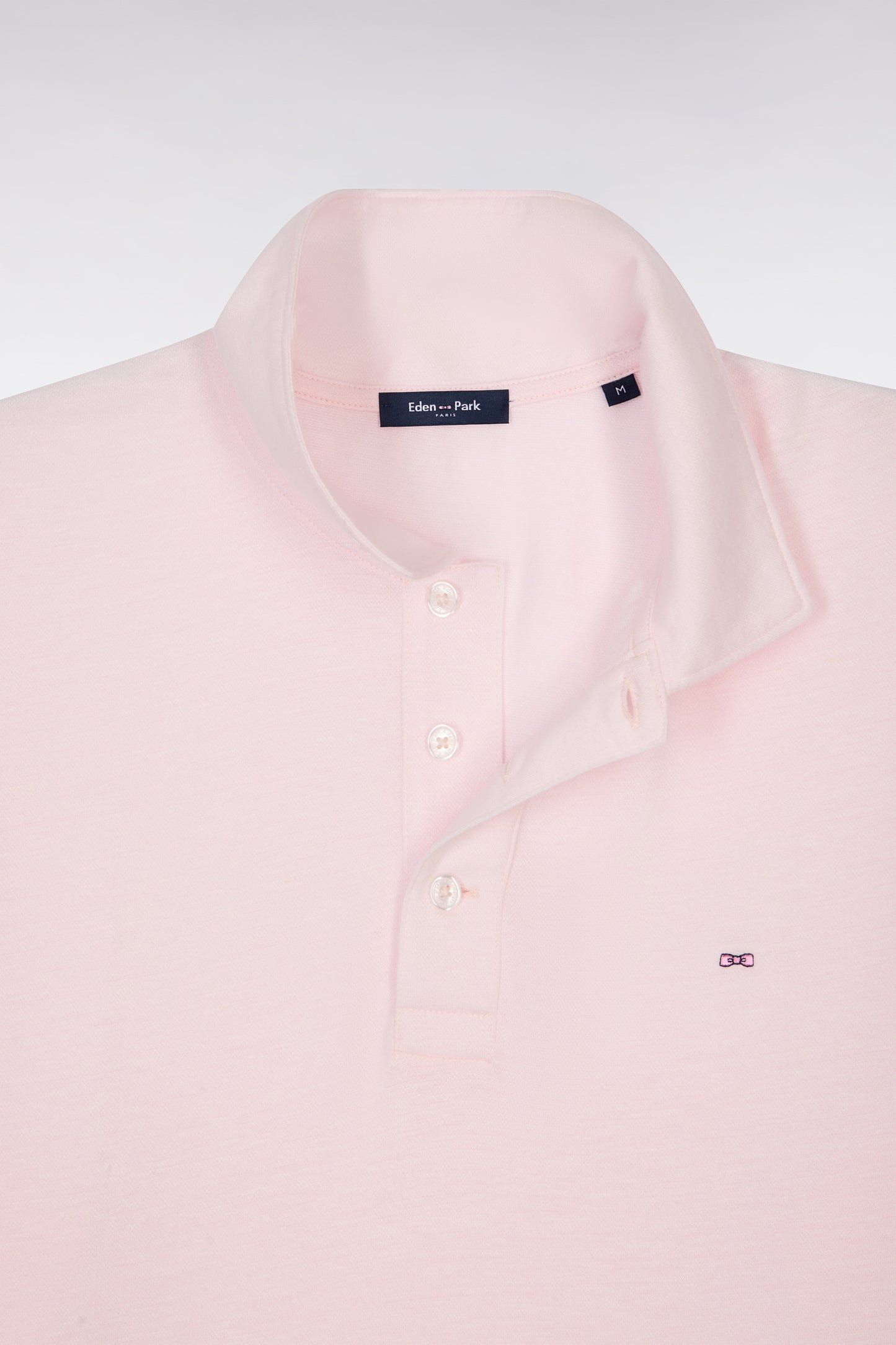 Polo à manches courtes en Oxford rose coupe regular