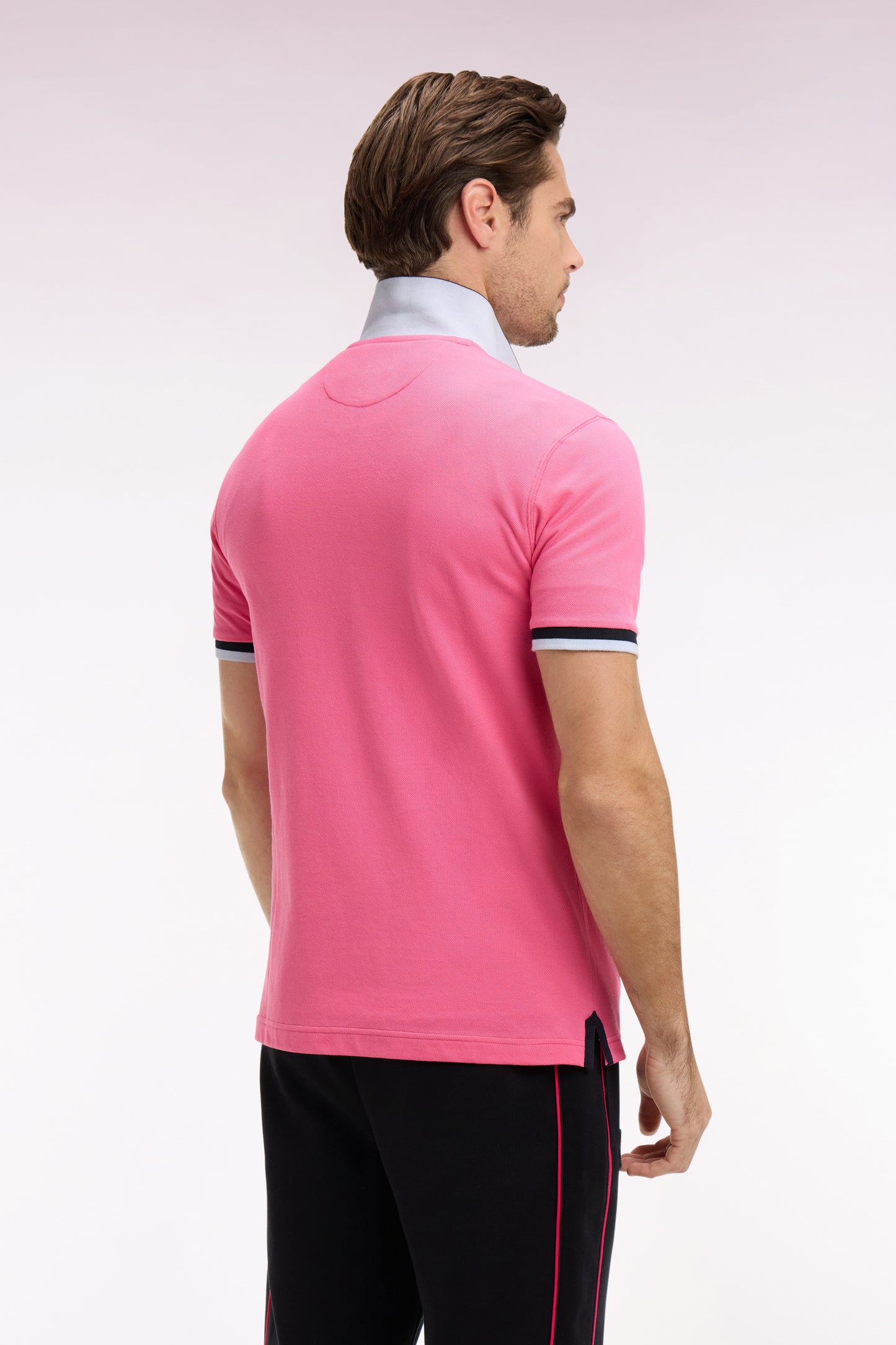 Polo à manches courtes 6 Nations en piqué coton rose