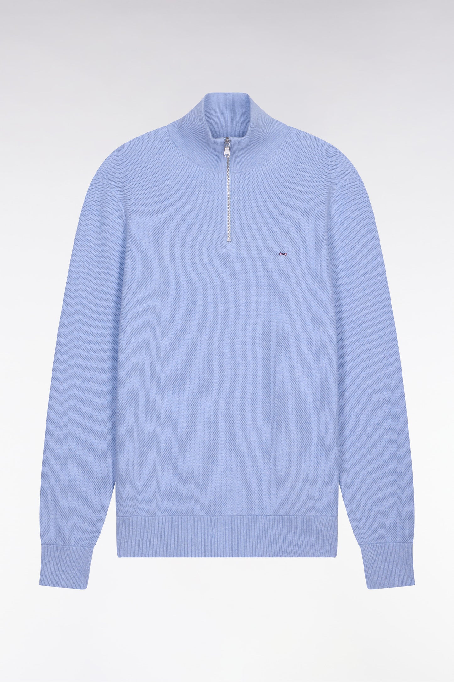 Pull col camionneur en coton ciel