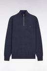 Pull col camionneur en coton bleu foncé