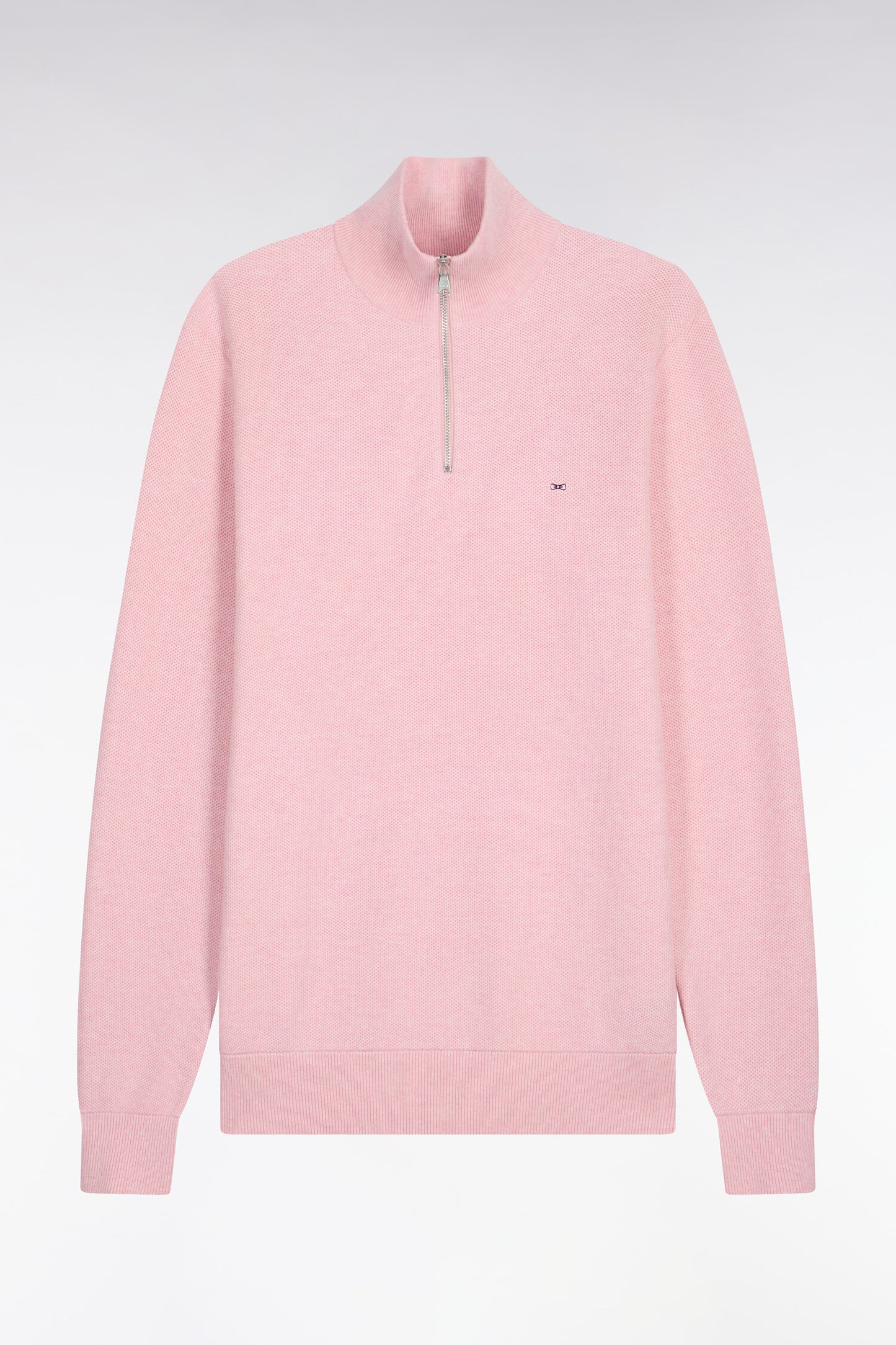 Pull col camionneur en coton rose