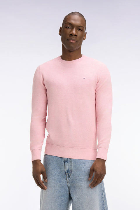Pull col rond en coton rose - Image 3