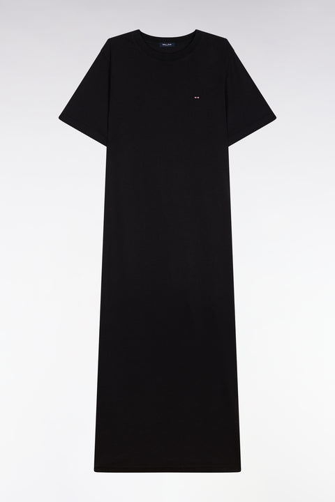 Robe T-shirt en lyocell et coton noir coupe droite - Image 2