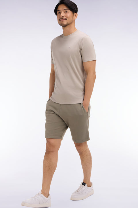 Short en molleton coton kaki - Image 1