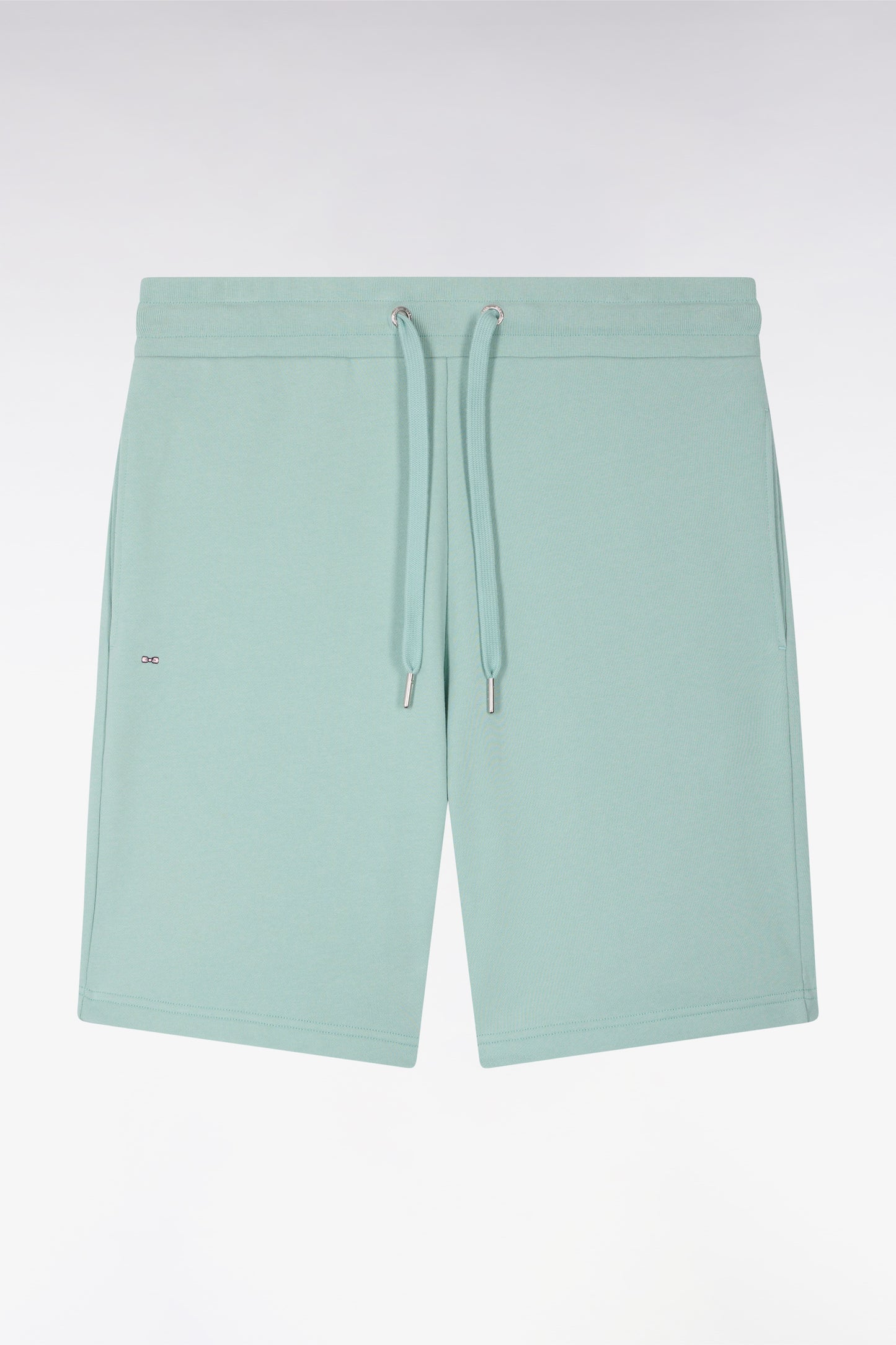 Short en molleton coton vert d'eau
