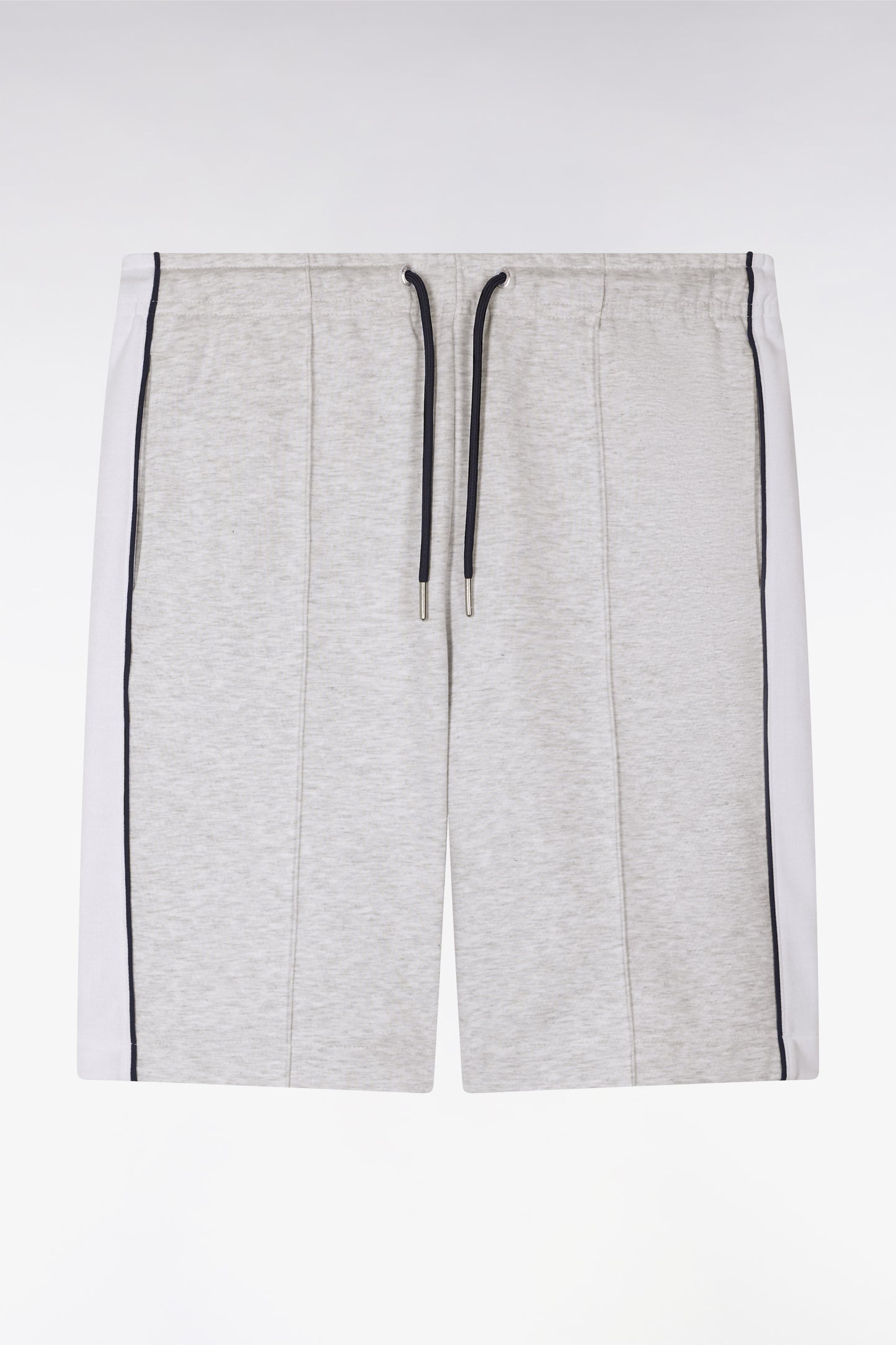 Short en interlock à découpes gris et blanc