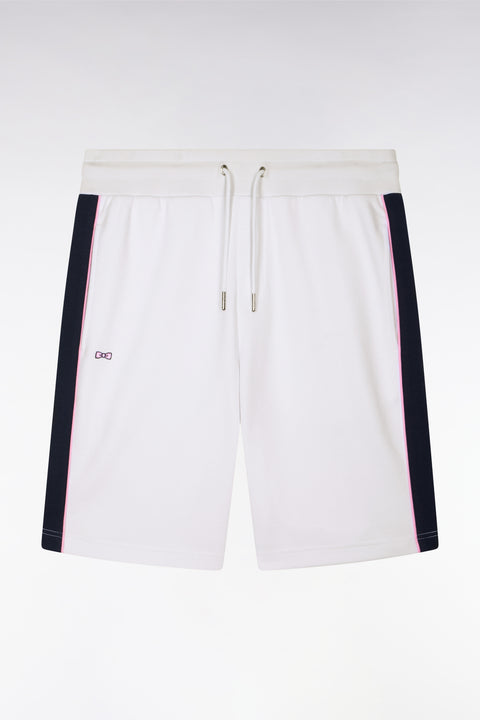 Short en interlock à découpes blanc et marine - Image 2