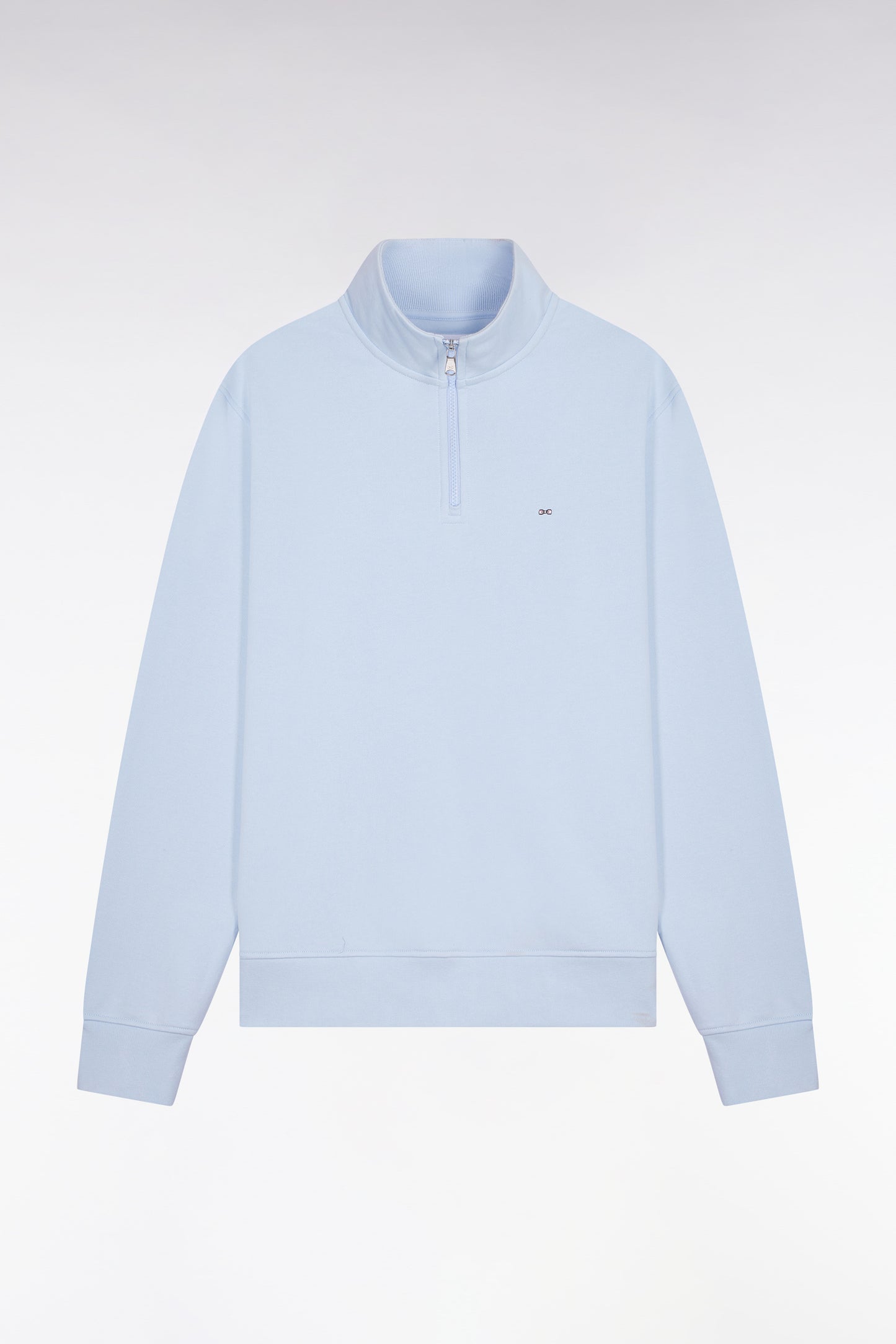 Sweatshirt col camionneur en molleton coton ciel