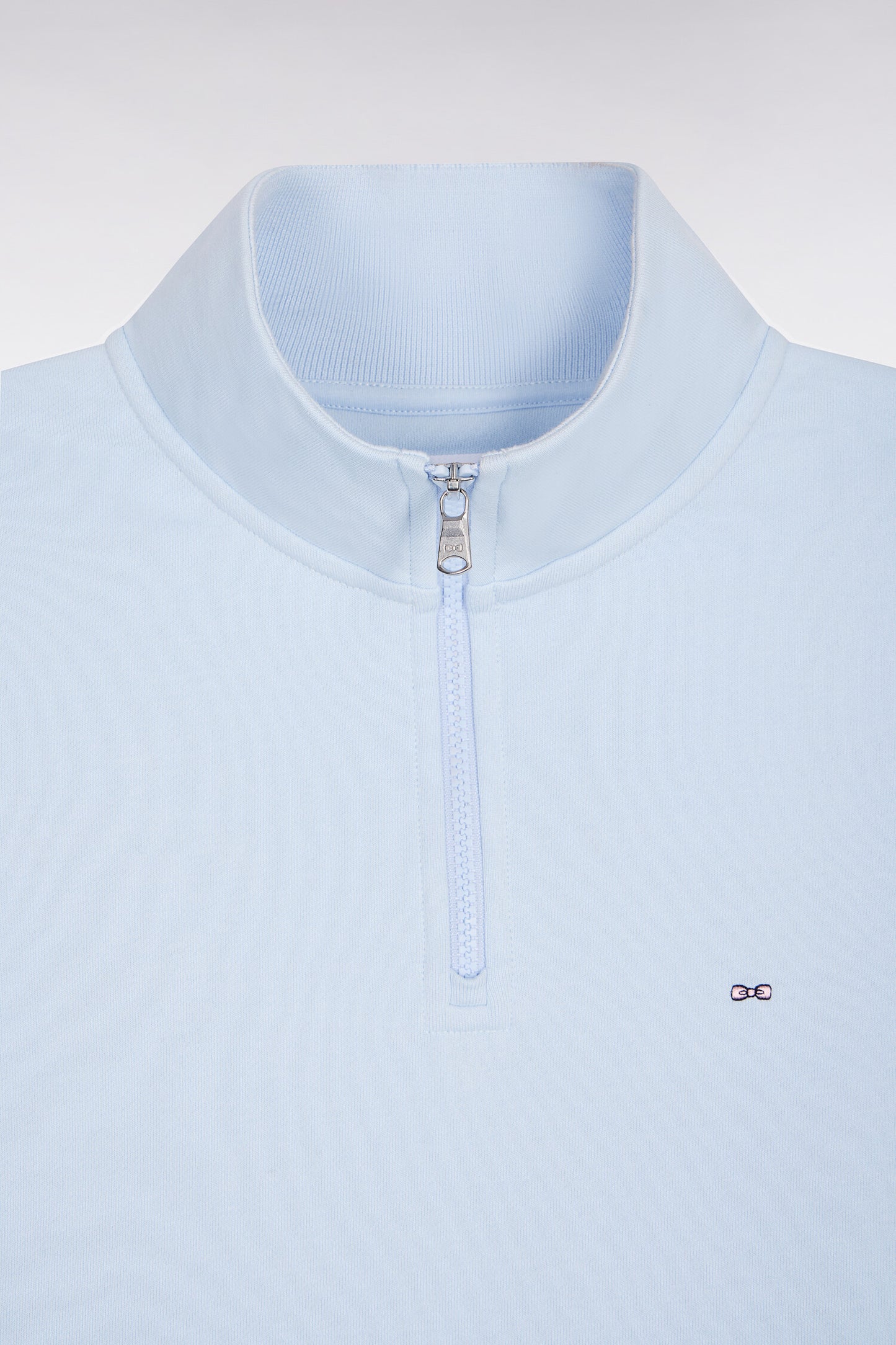 Sweatshirt col camionneur en molleton coton ciel