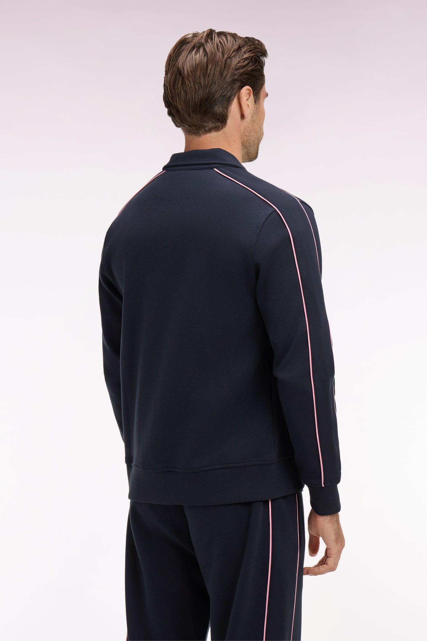 Sweatshirt blouson en molleton marine
