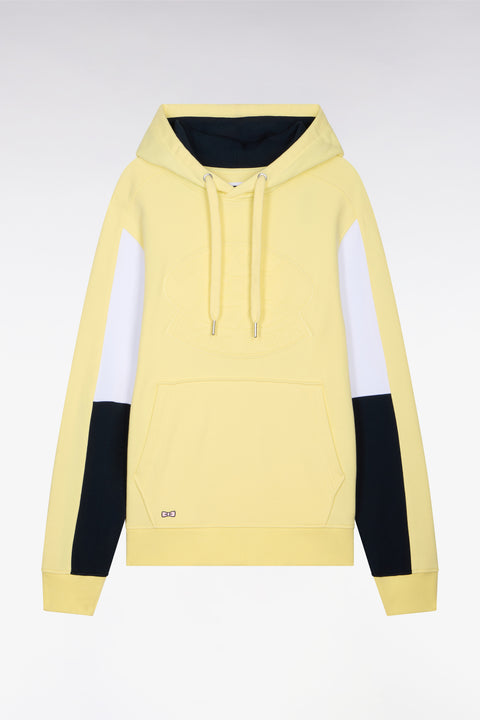 Sweatshirt à capuche en molleton coton jaune brodé - Image 2