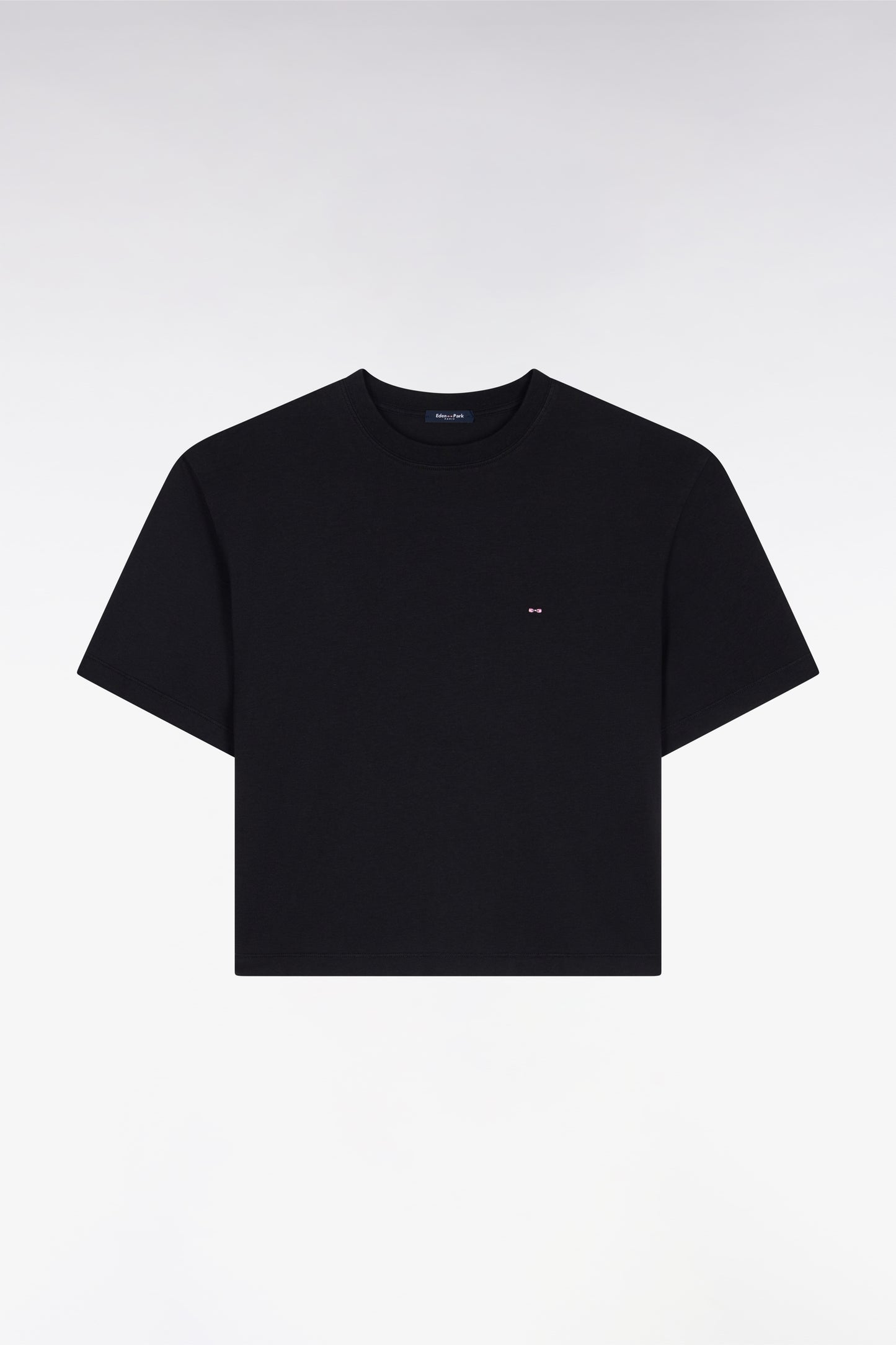 T-shirt à manches courtes en lyocell et coton noir coupe oversized