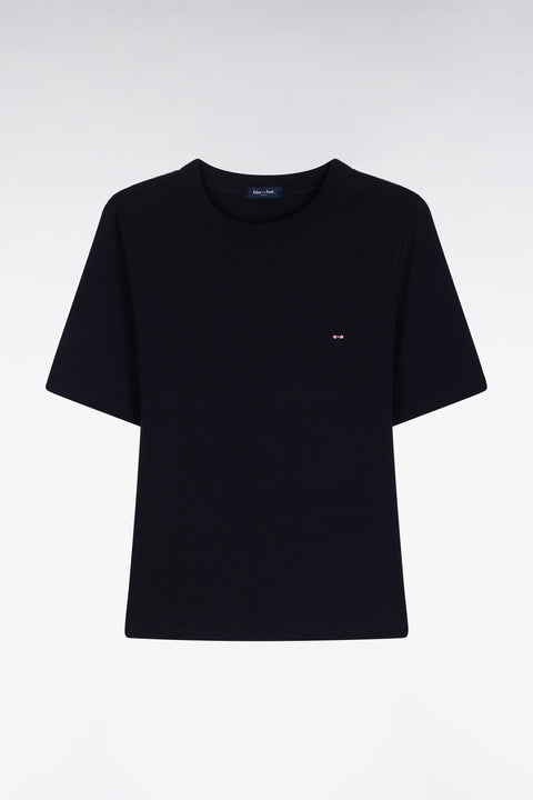 T-shirt col rond à manches courtes marine coupe slim - Image 2