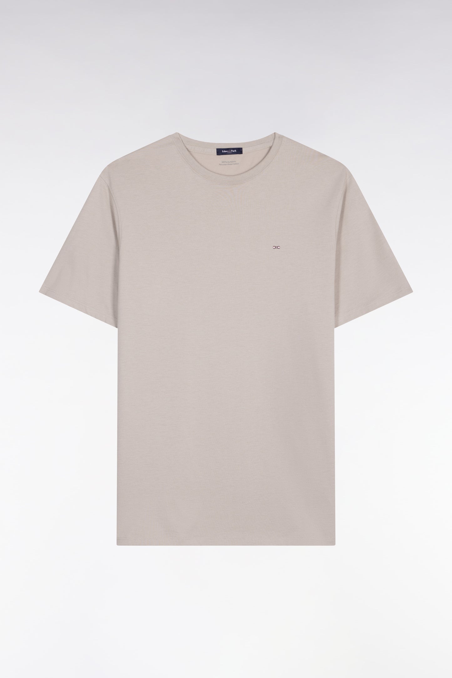 T-shirt à manches courtes en coton Pima gris clair coupe regular